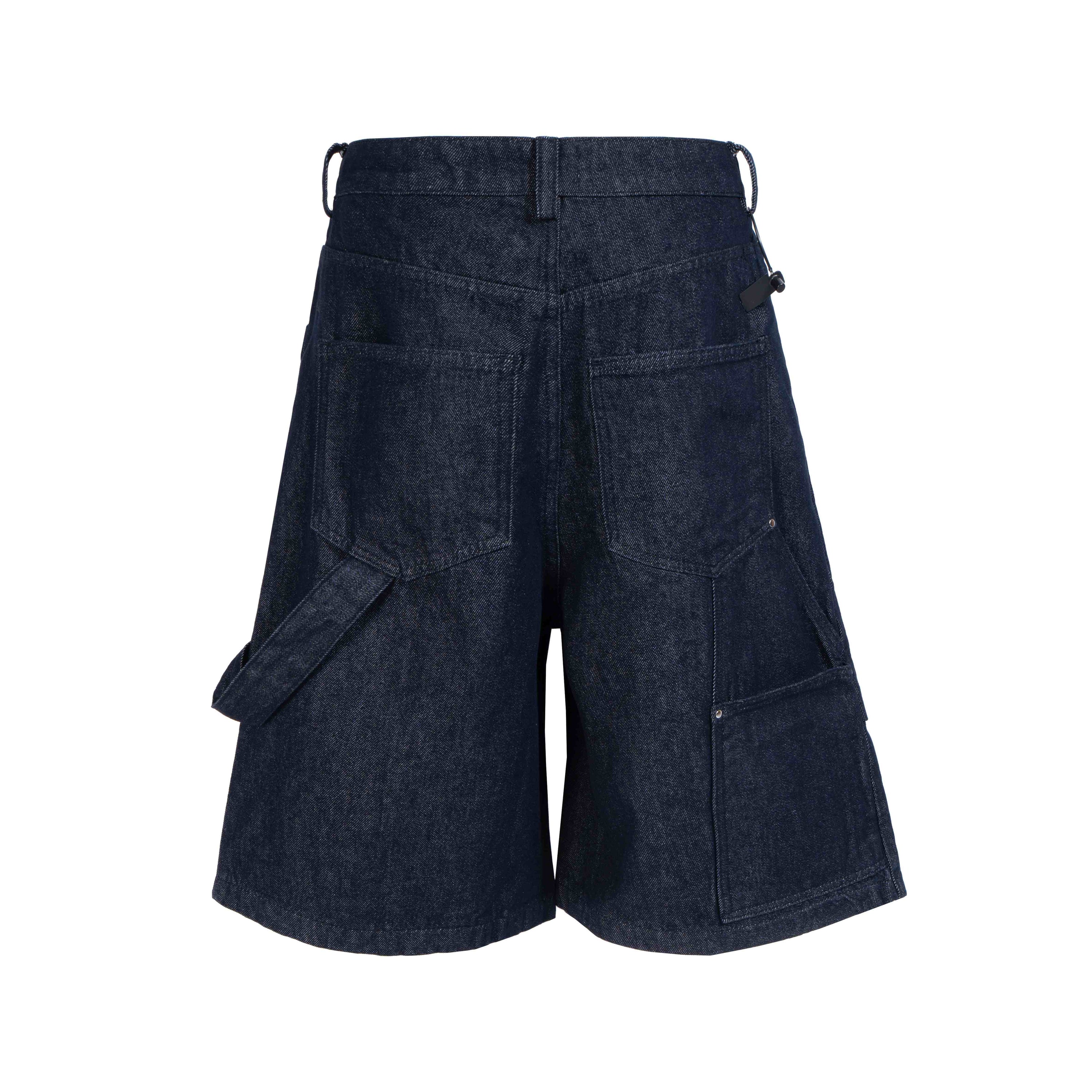 Omirad Layered Utility Denim Shorts | Wide Fit Cargo