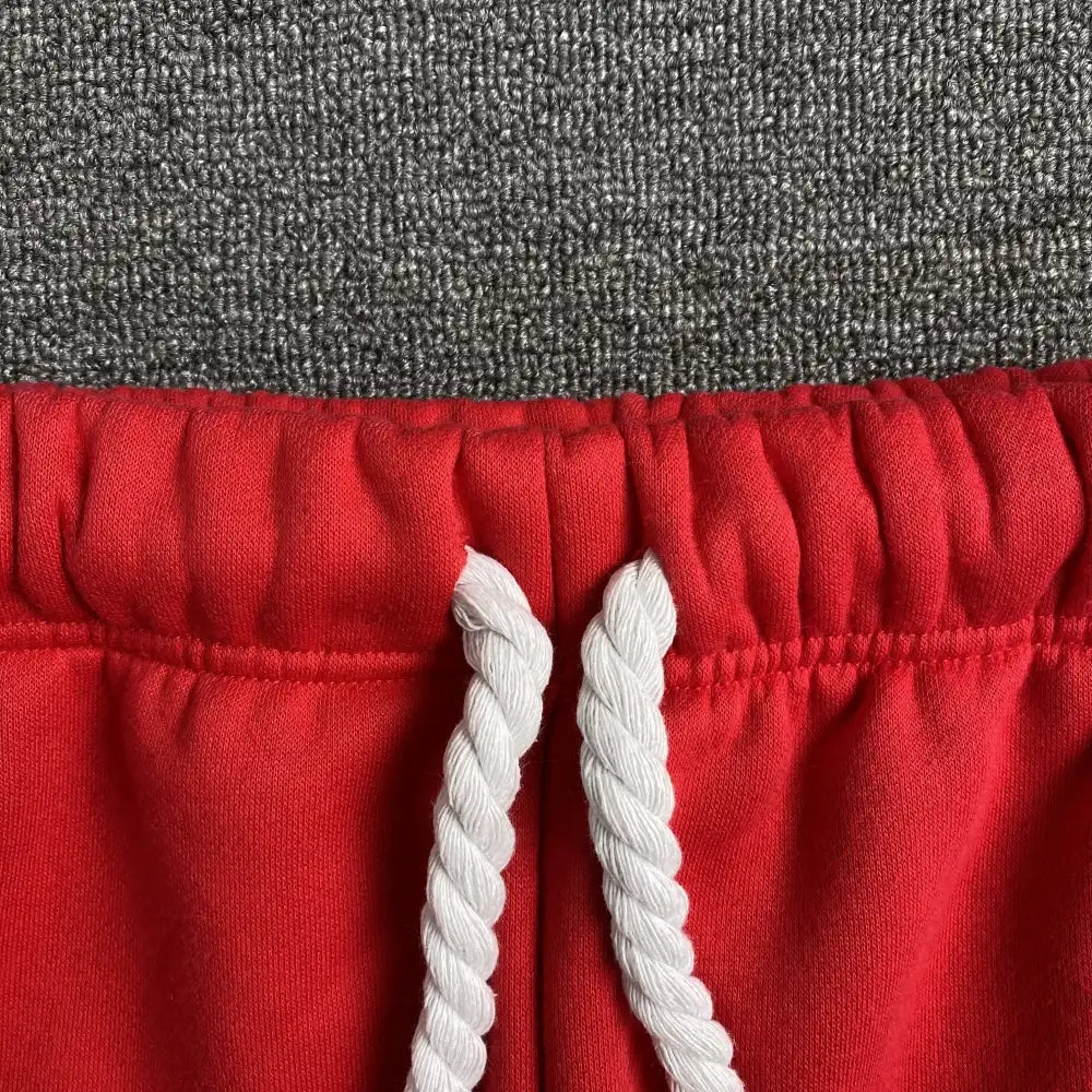 Syna World Red Script Embroidered Drawstring Jogger Pants