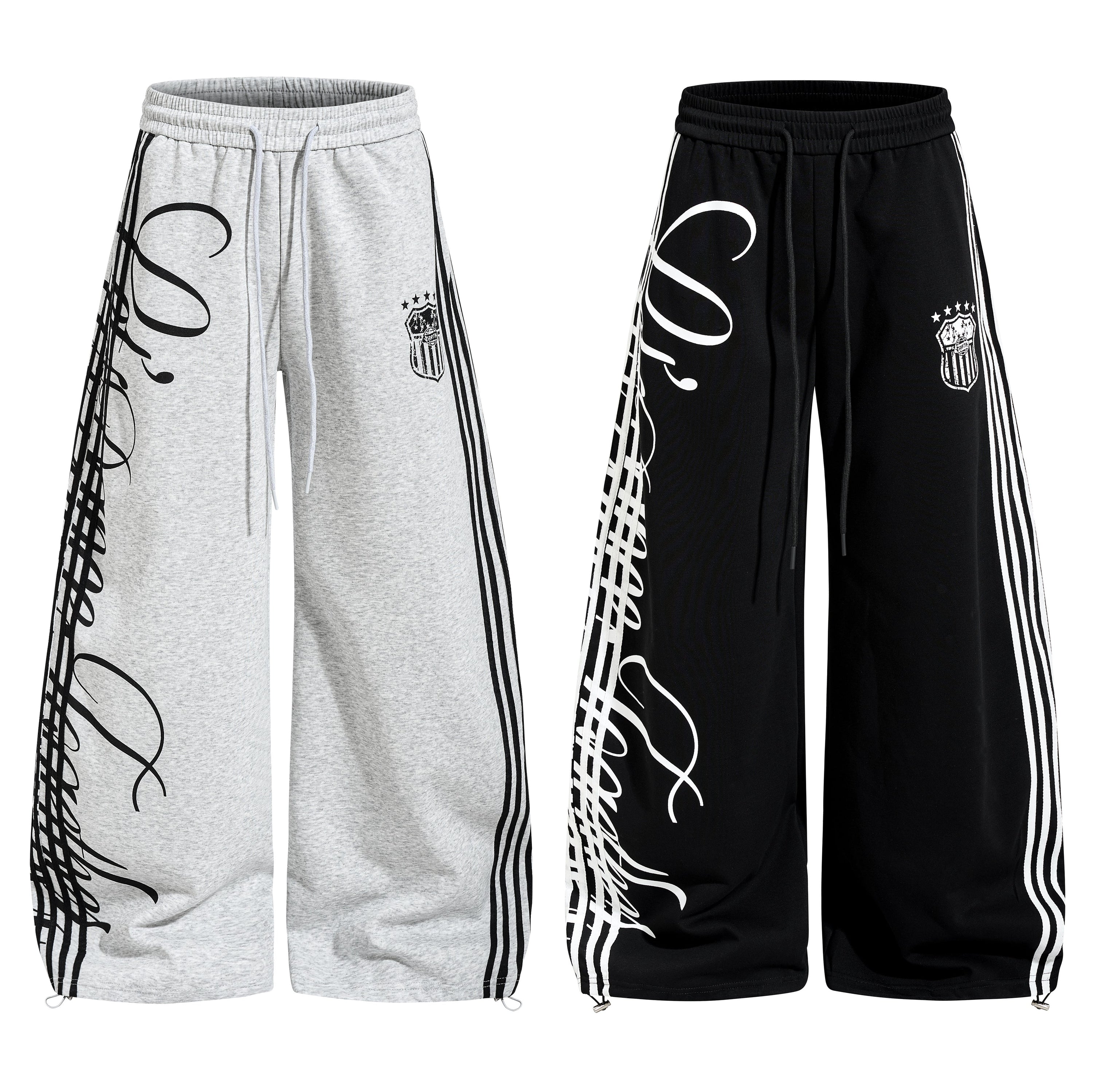 Omirad Script Stripe Wide-Leg Sweatpants | Streetwear