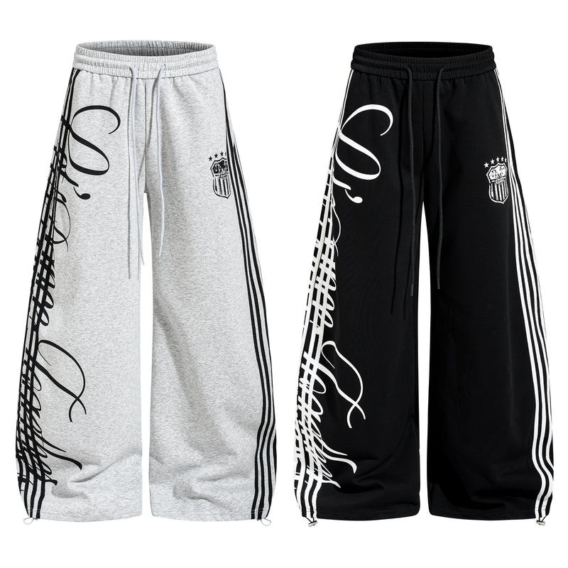 Omirad Script Stripe Wide-Leg Sweatpants | Streetwear