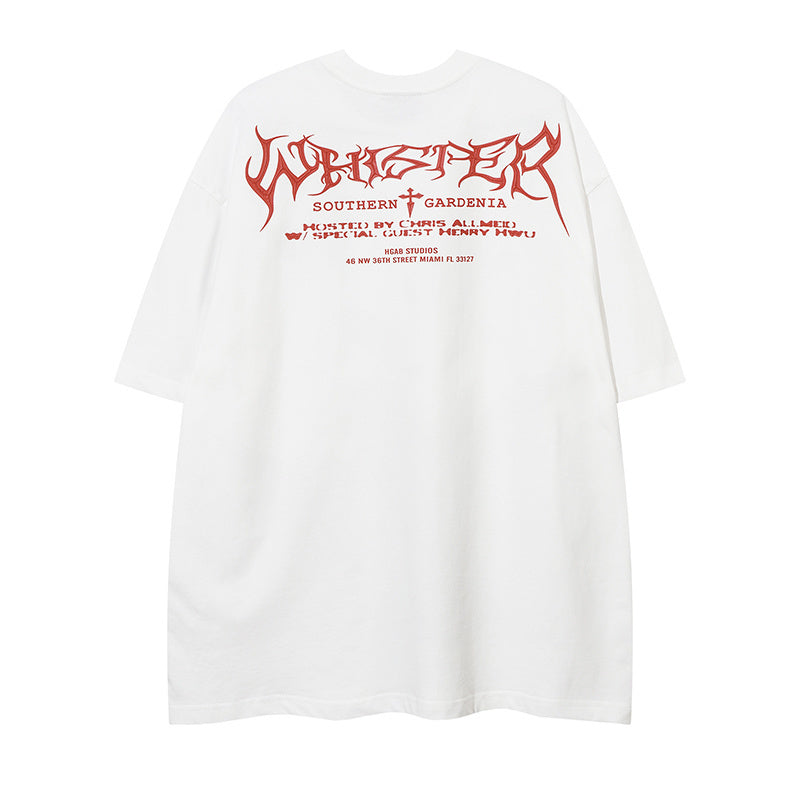 Distressed Raven Graphic Oversized Tee | Gothic Streetwear