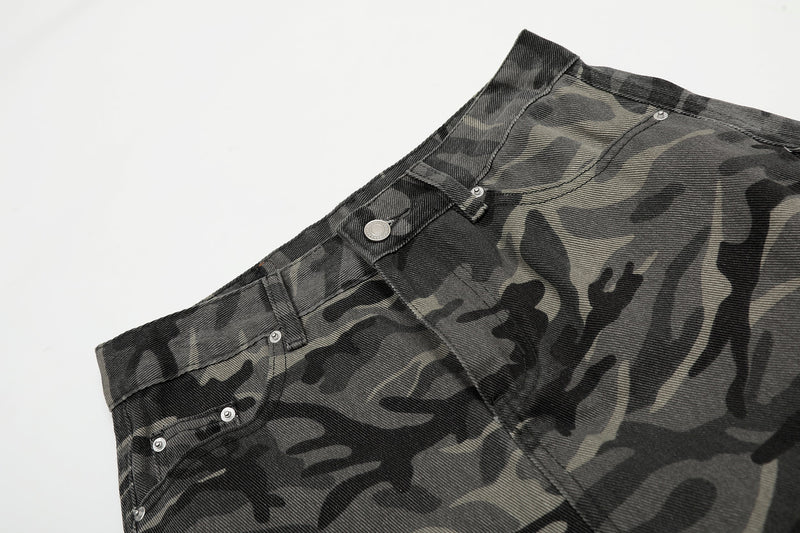 Omirad Shadow Camo Cargo Pants | Wide-Leg Streetwear