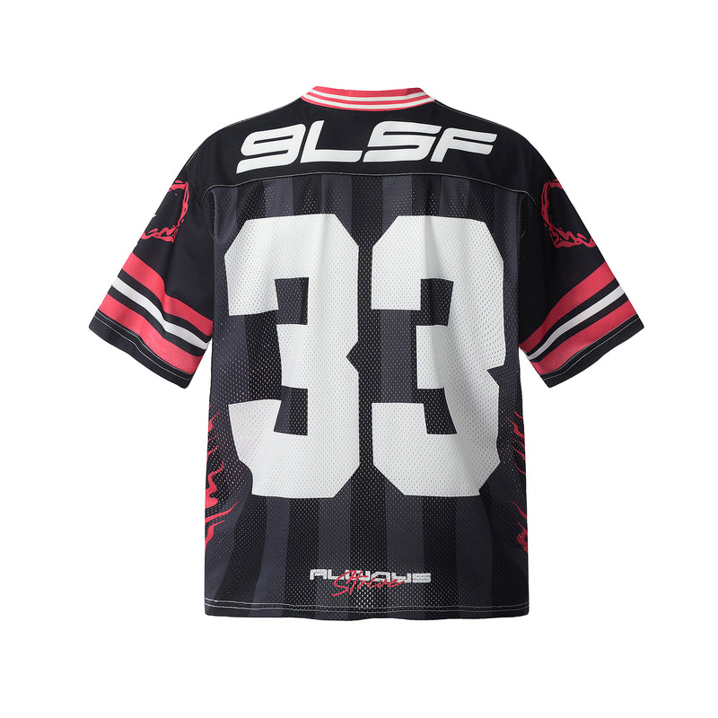 9LSF Sport Chain Graphic Football Jersey | Number 33