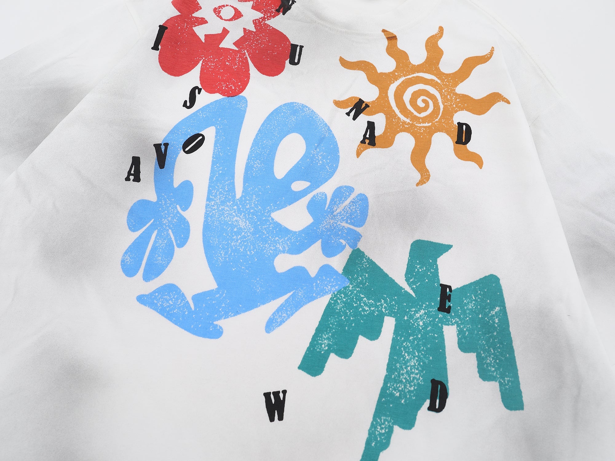 Omirad Multi-Color Graphic Tee | Washed Cloud-Dye Streetwear