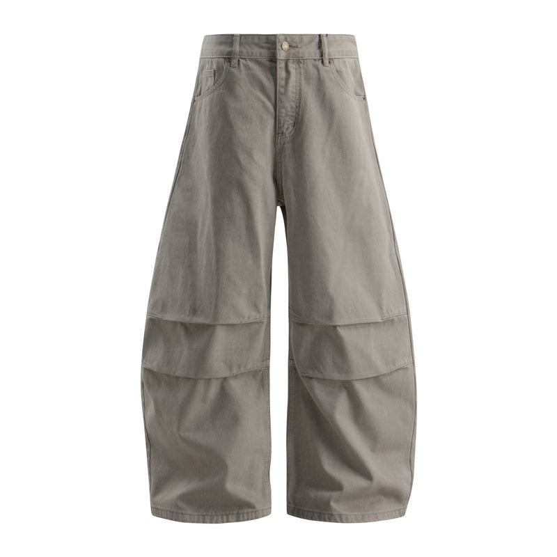 Panel Washed Wide-Leg Denim Pants | Streetwear Jeans