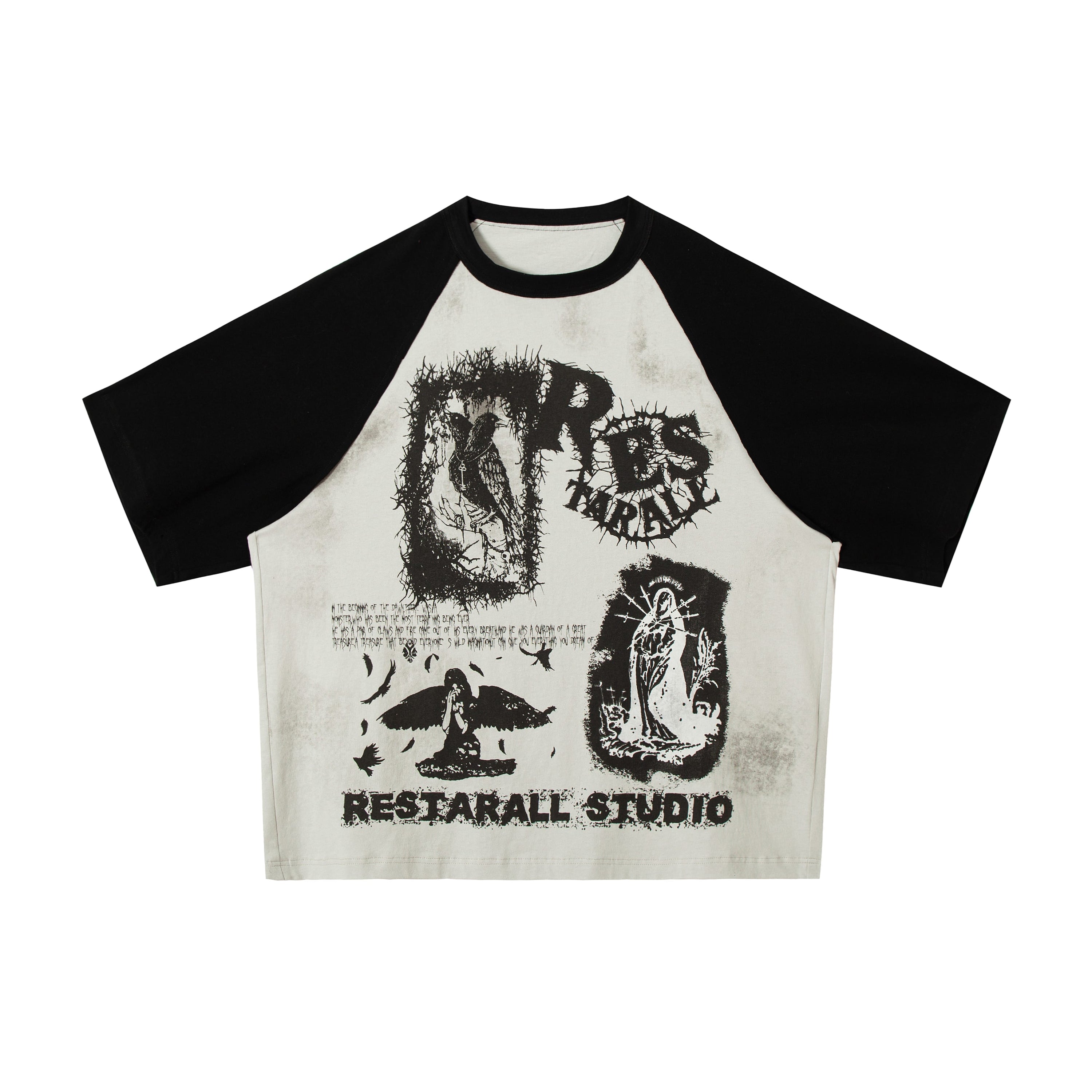 Distressed Raglan Graphic Tee | Underground Streetwear