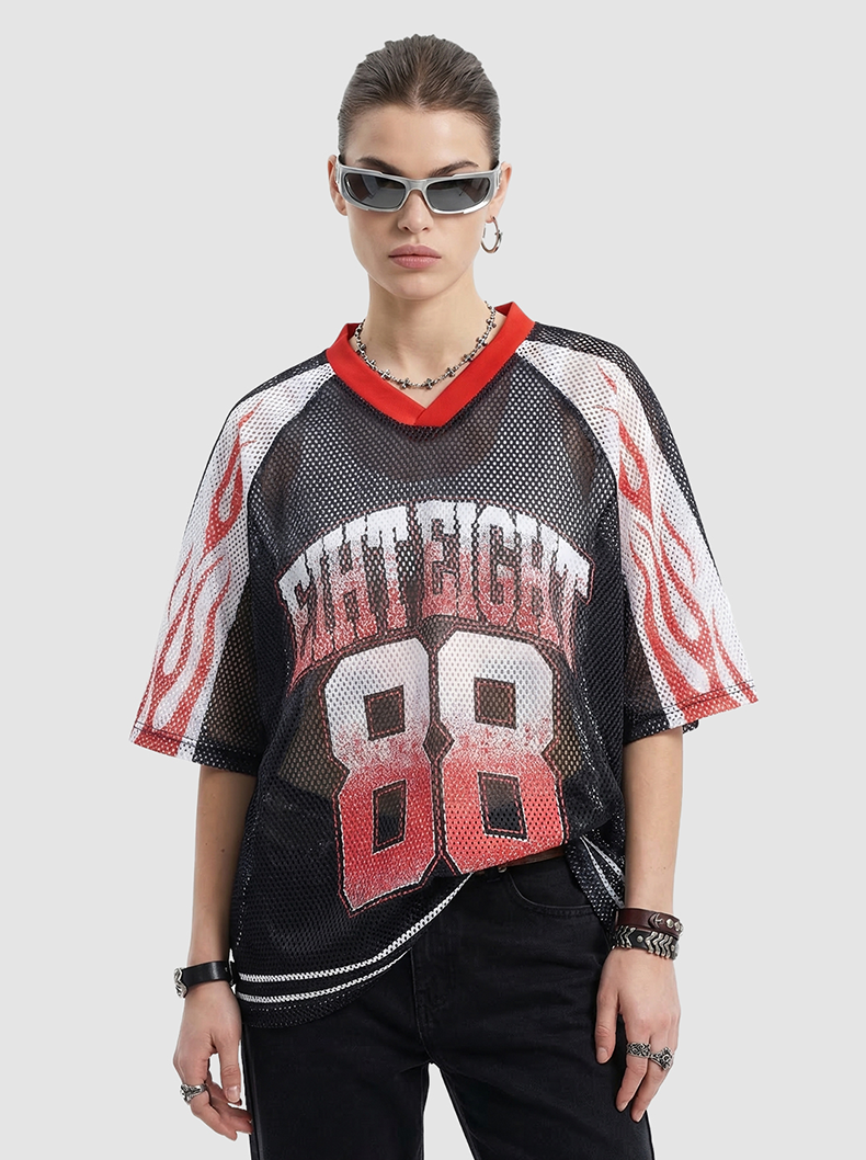 Omirad College 88 Flame Mesh Jersey T-Shirt | Streetwear