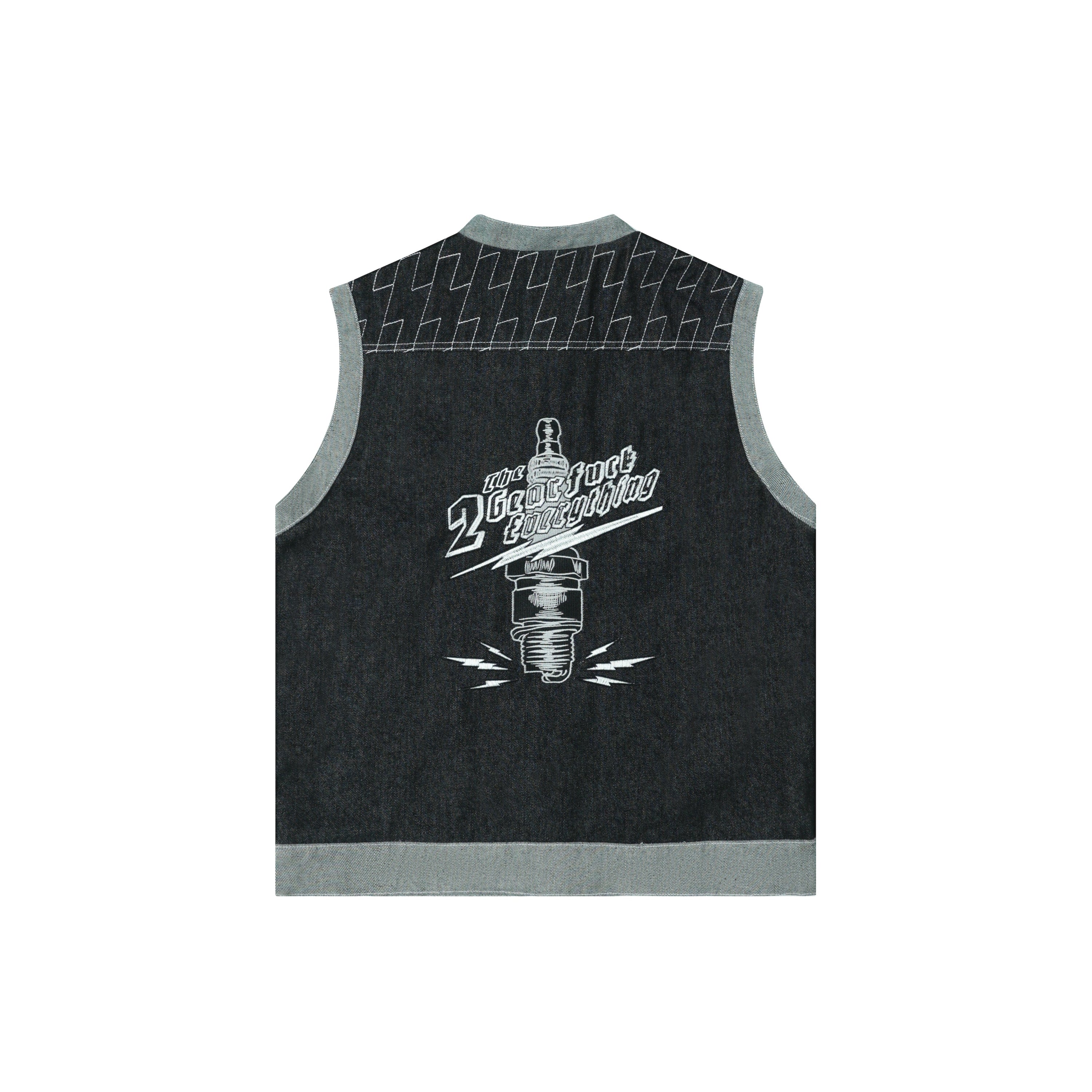 Omirad Vintage Racer Denim Vest | Biker Streetwear