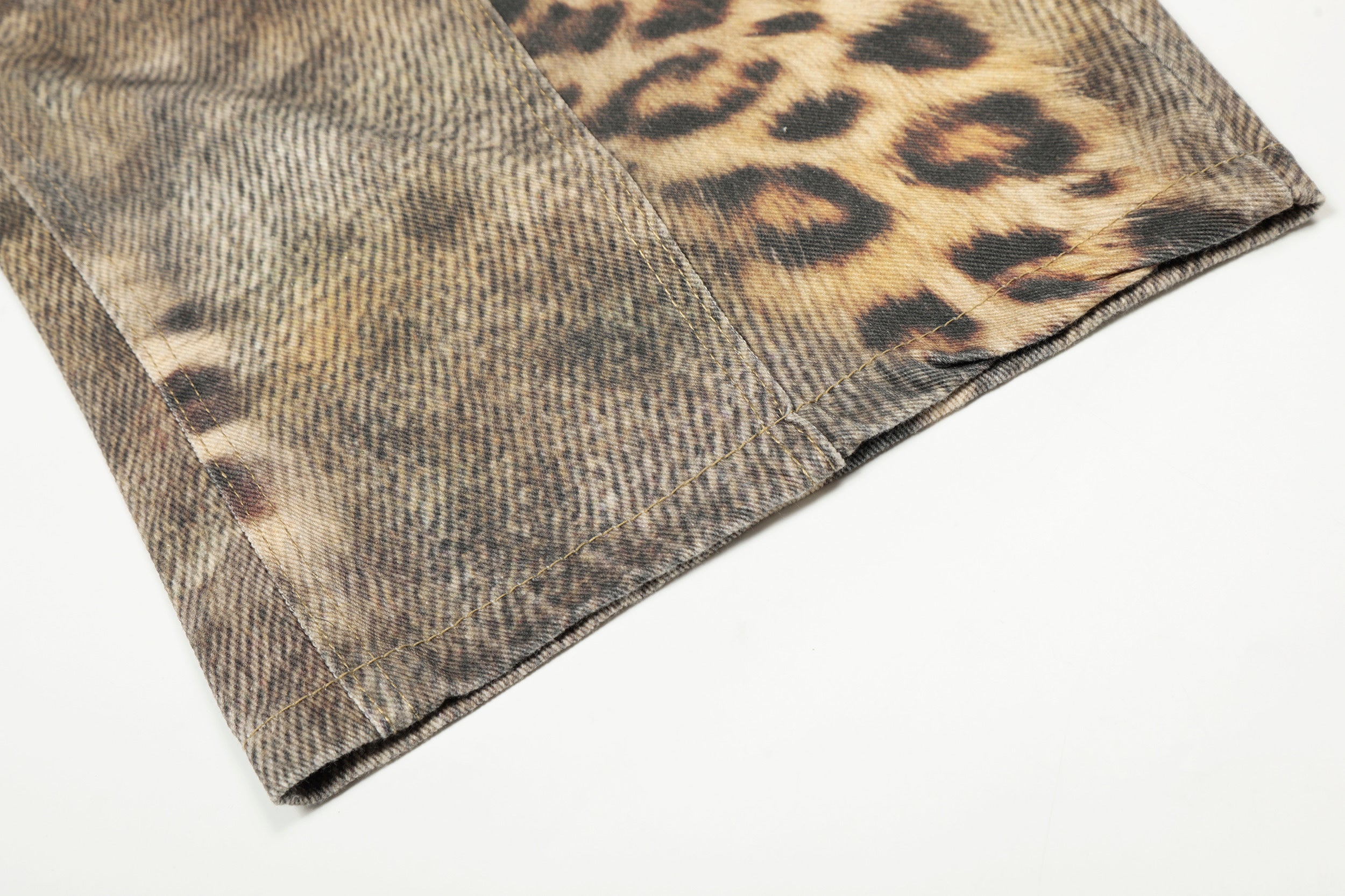 Leopard Wash Wide-Leg Jeans | Vintage Streetwear Denim