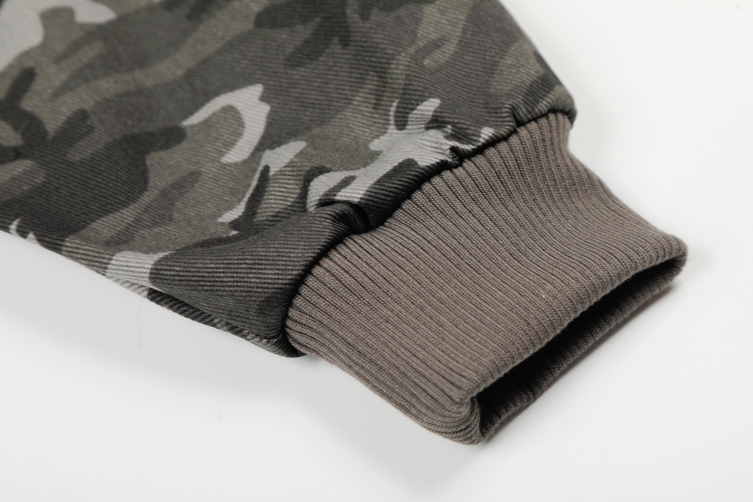 Camo Sleeve Varsity Bomber Jacket with Stud Detail