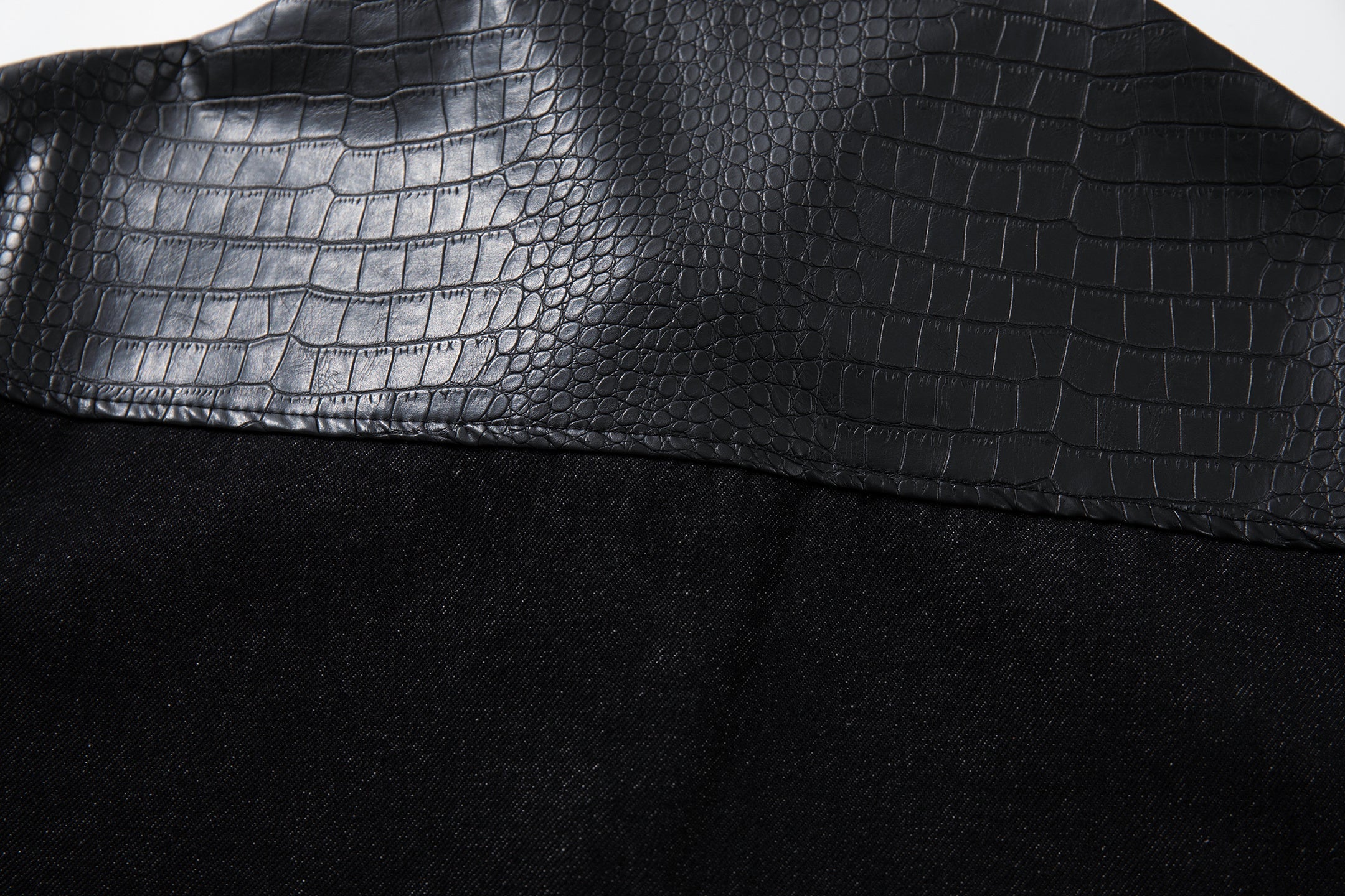 Omirad Black Denim Panel Jacket | Structured Cropped Fit