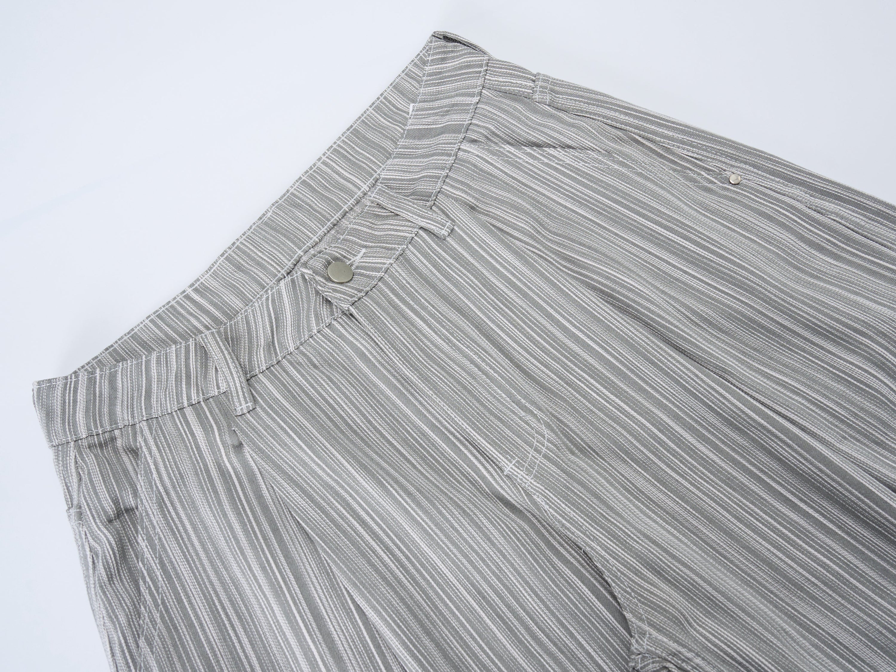 Omirad Striped Relaxed Wide-Leg Pants | Soft Drape Fit