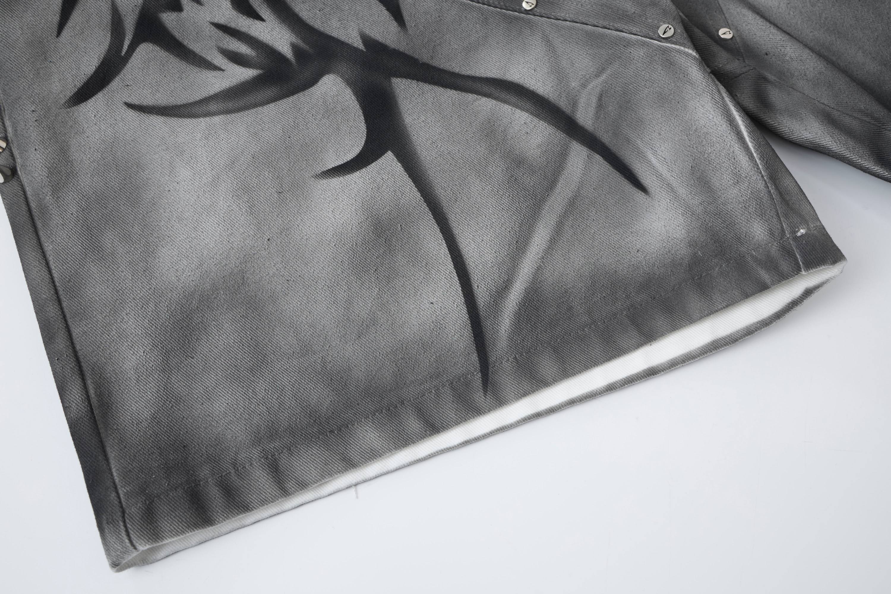 Omirad Tribal Spike Jorts | Punk Streetwear Denim Shorts