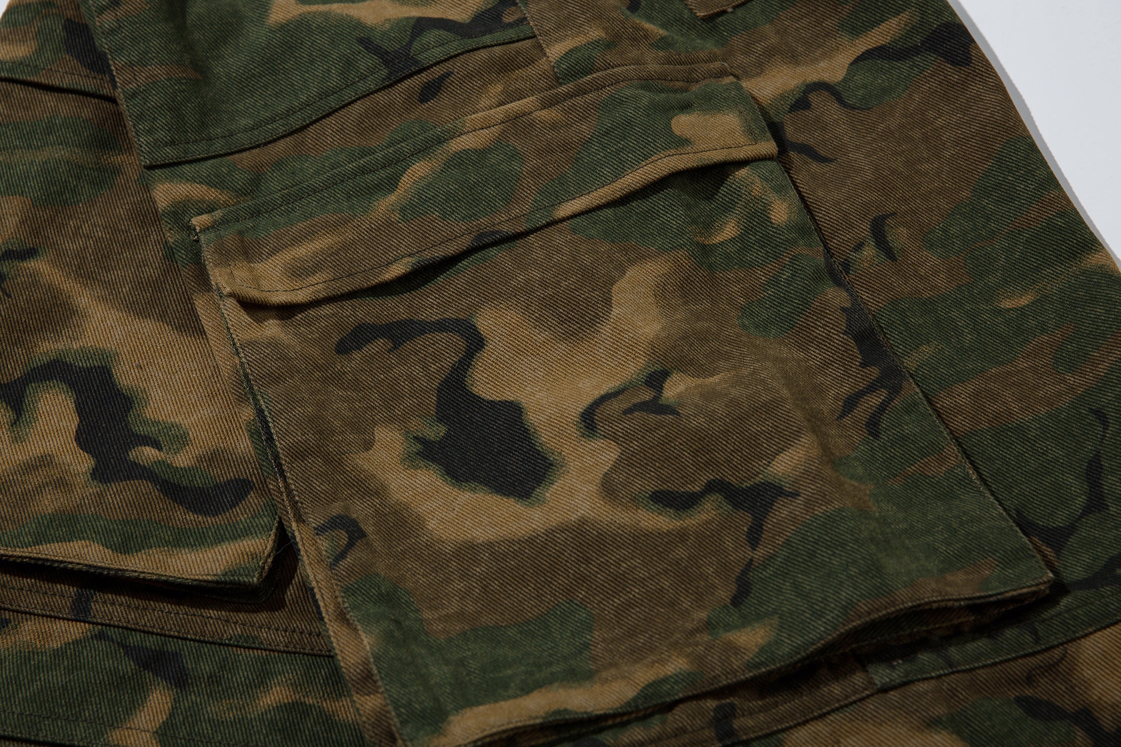 Omirad Woodland Camo Cargo Wide-Leg Pants | 100% Cotton