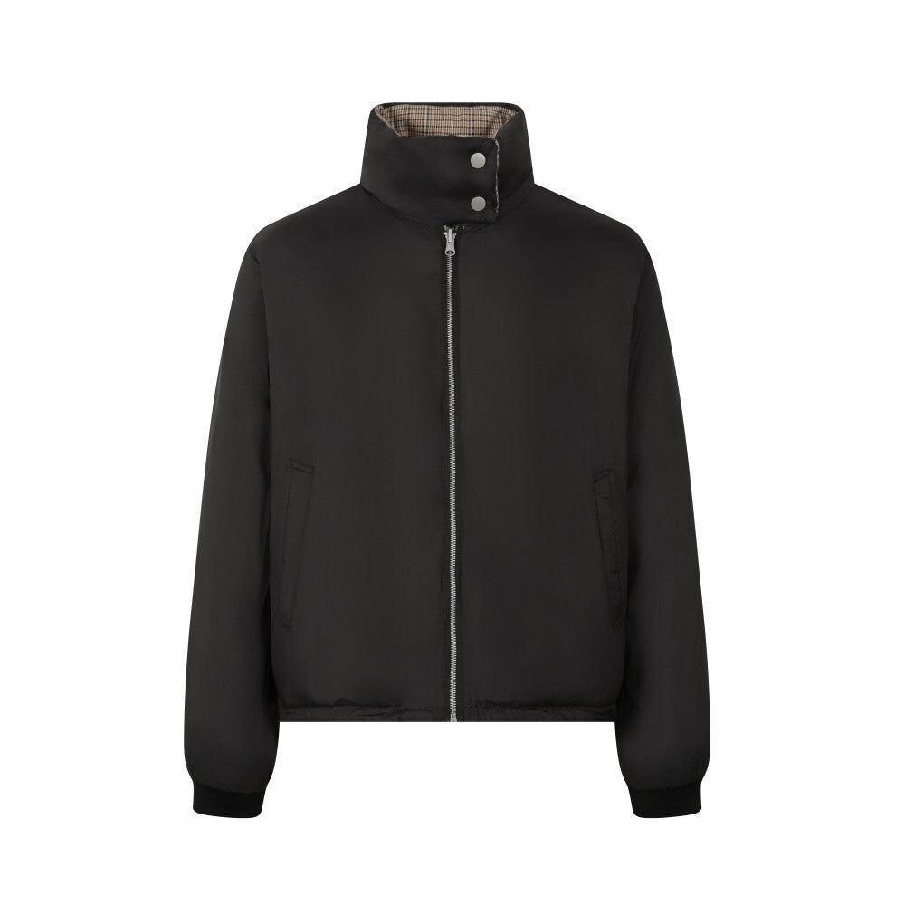 Reversible Plaid Faux Fur Hooded Puffer Jacket | SEAKOFF