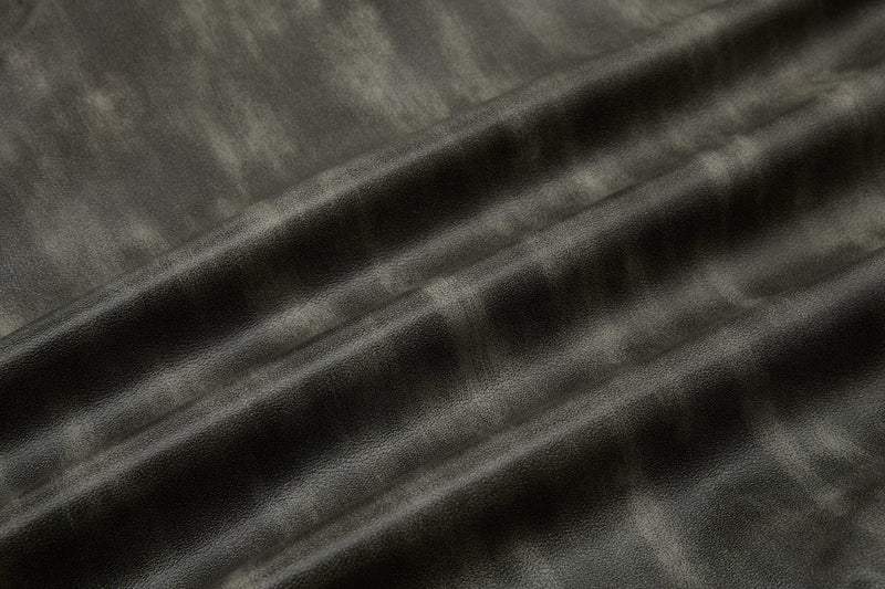 Omirad Faux Leather Bomber Jacket with Faux Fur Collar