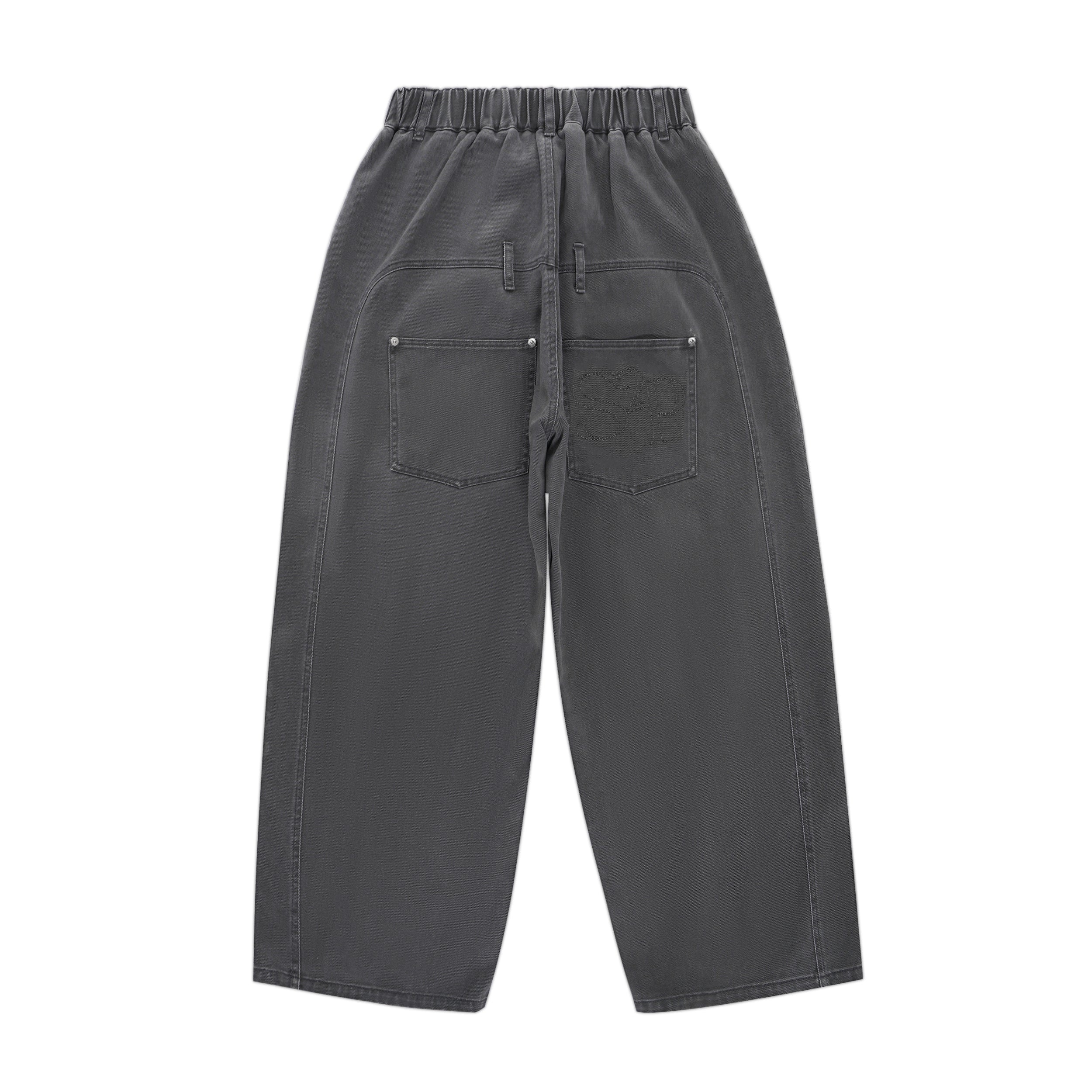 High-Waist Wide-Leg Denim Pants | Vintage Wash Cotton