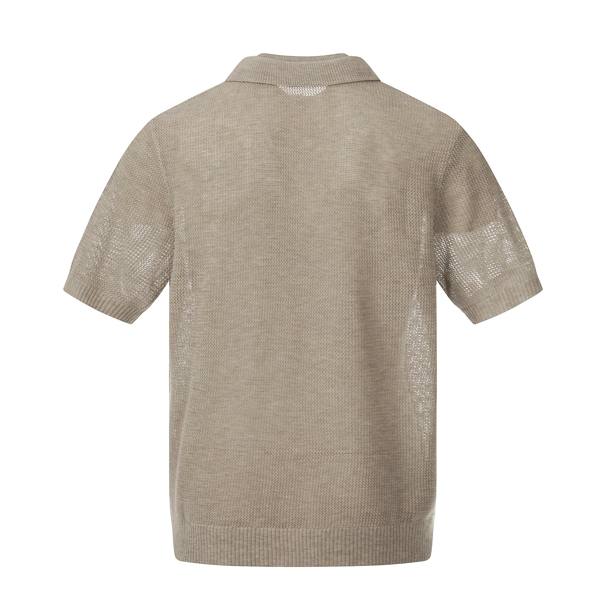 Men's Open Knit Polo Shirt | Breathable Cotton Summer Tee