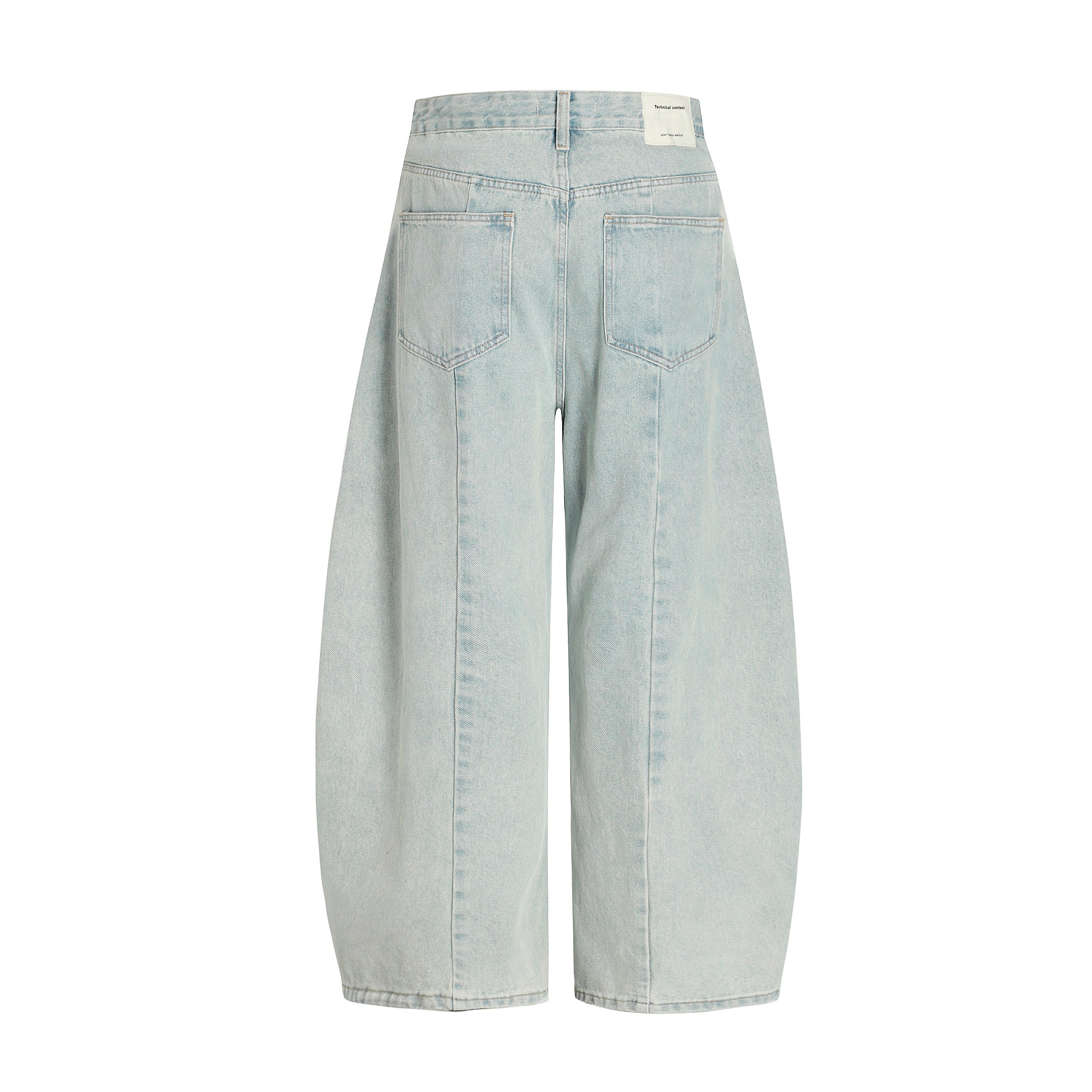 Omirad Light Wash Barrel Leg Jeans | High-Rise Wide Leg Denim