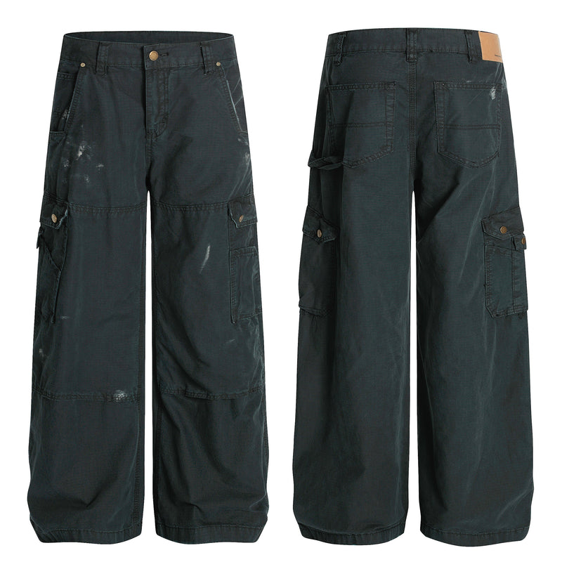 Omirad Distressed Cargo Pants | Wide-Leg Utility Streetwear