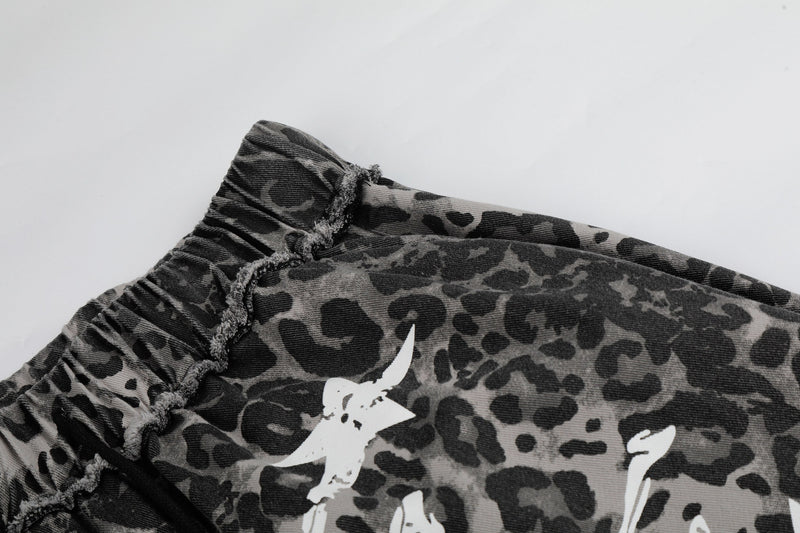 Omirad Leopard Skull Wide-Leg Pants | Y2K Streetwear