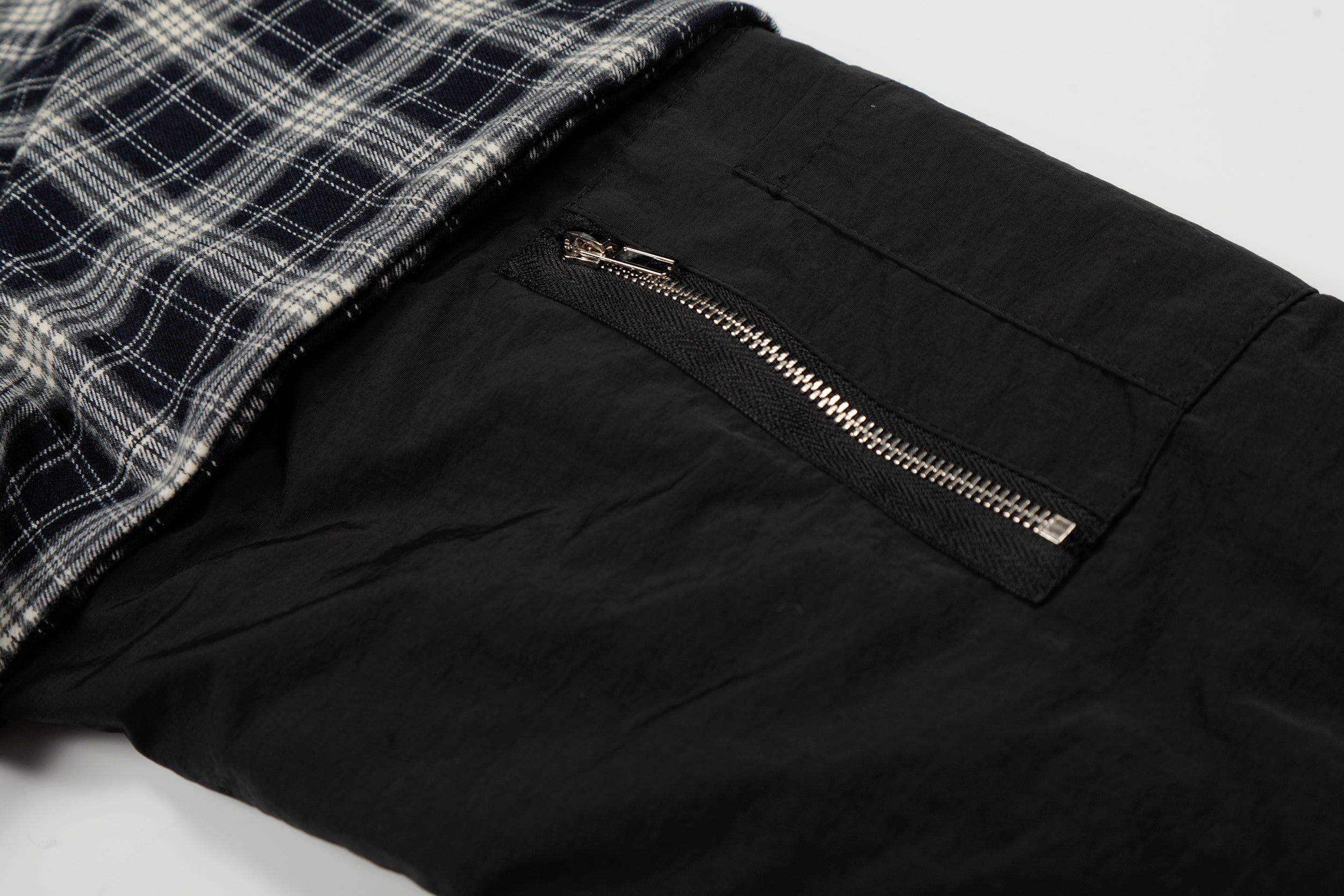 Omirad Plaid Hybrid Bomber Jacket | Contrast Sleeve Streetwear