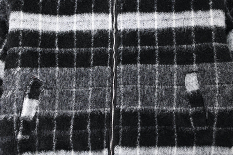 Omirad Fur-Hood Plaid Bomber Jacket | Winter Streetwear