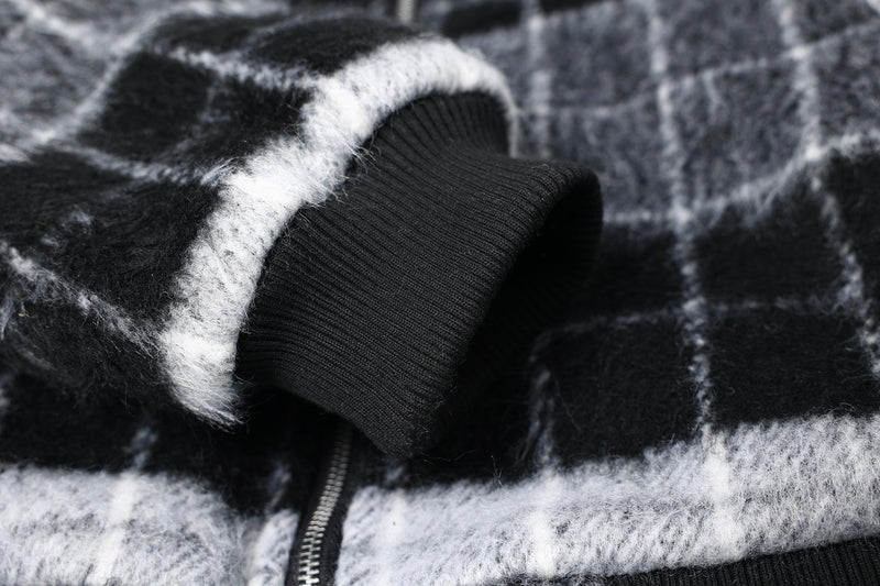 Omirad Fur-Hood Plaid Bomber Jacket | Winter Streetwear