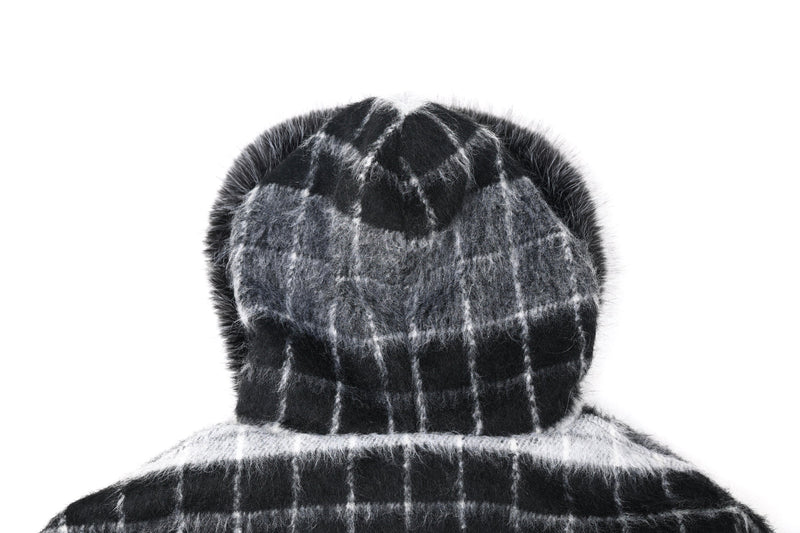 Omirad Fur-Hood Plaid Bomber Jacket | Winter Streetwear