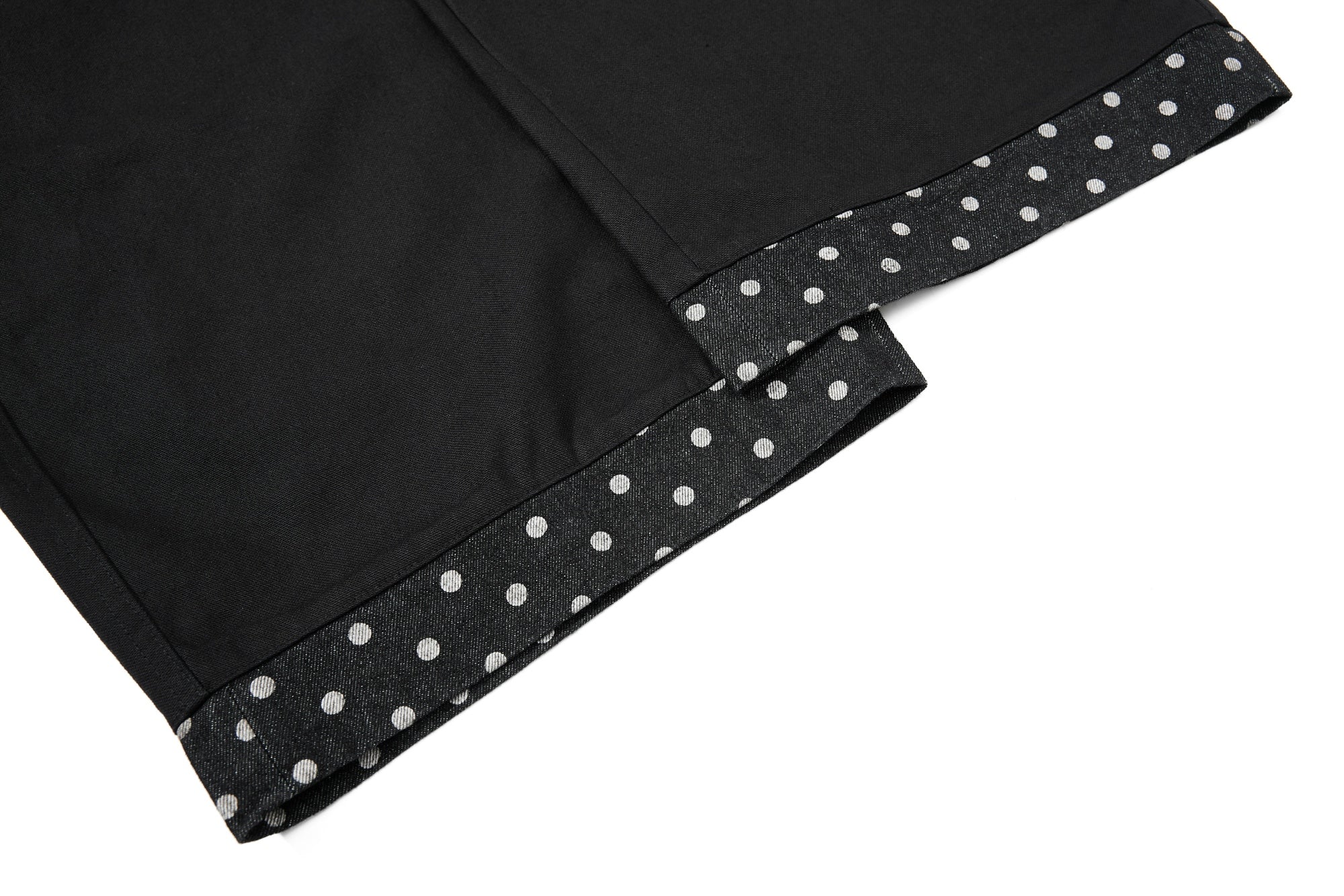 Polka Dot Panel Wide-Leg Denim Jeans | Script Graphic Print