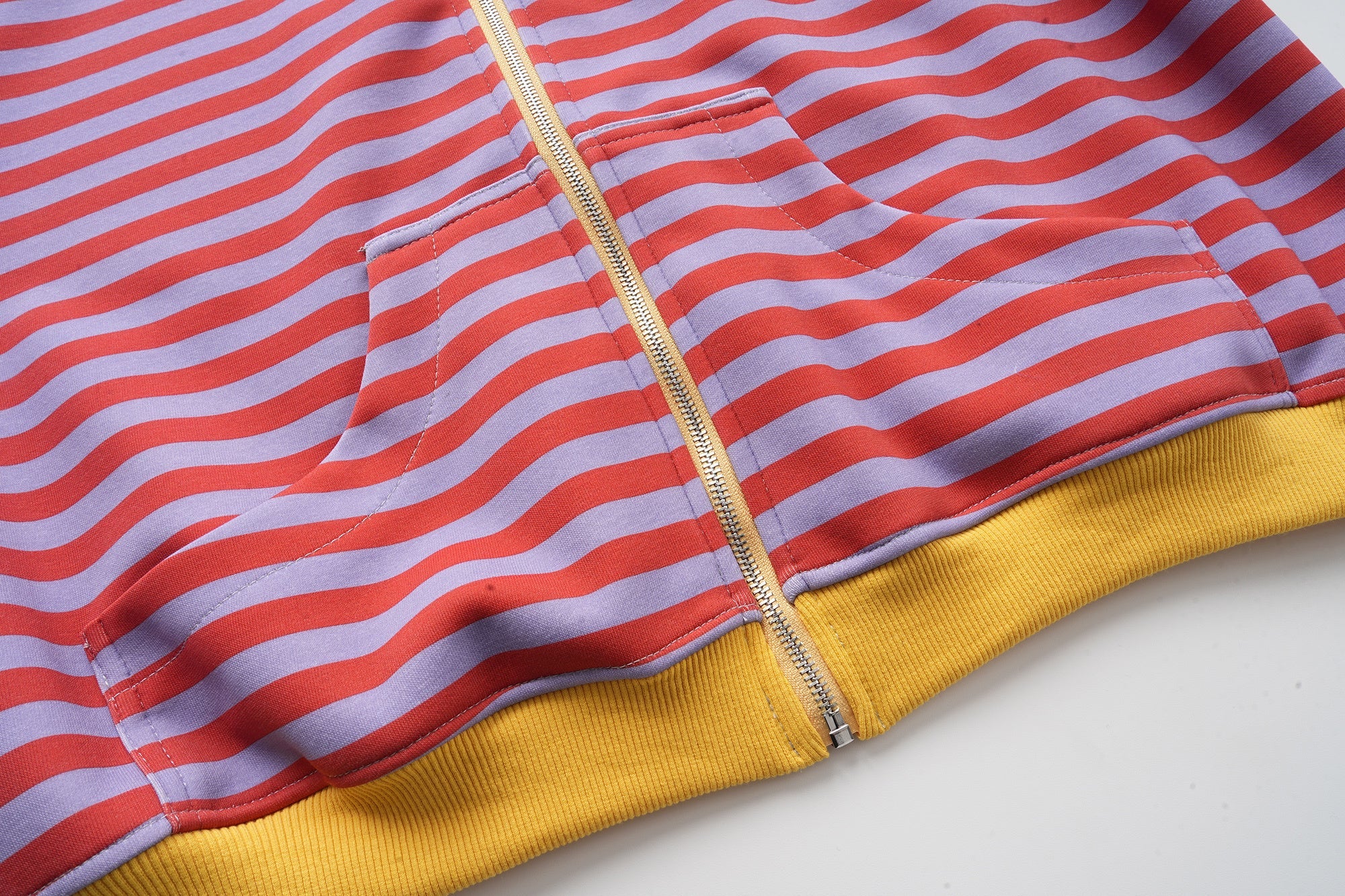 Omirad Striped Zip-Up Hoodie | Retro Colorblock Streetwear