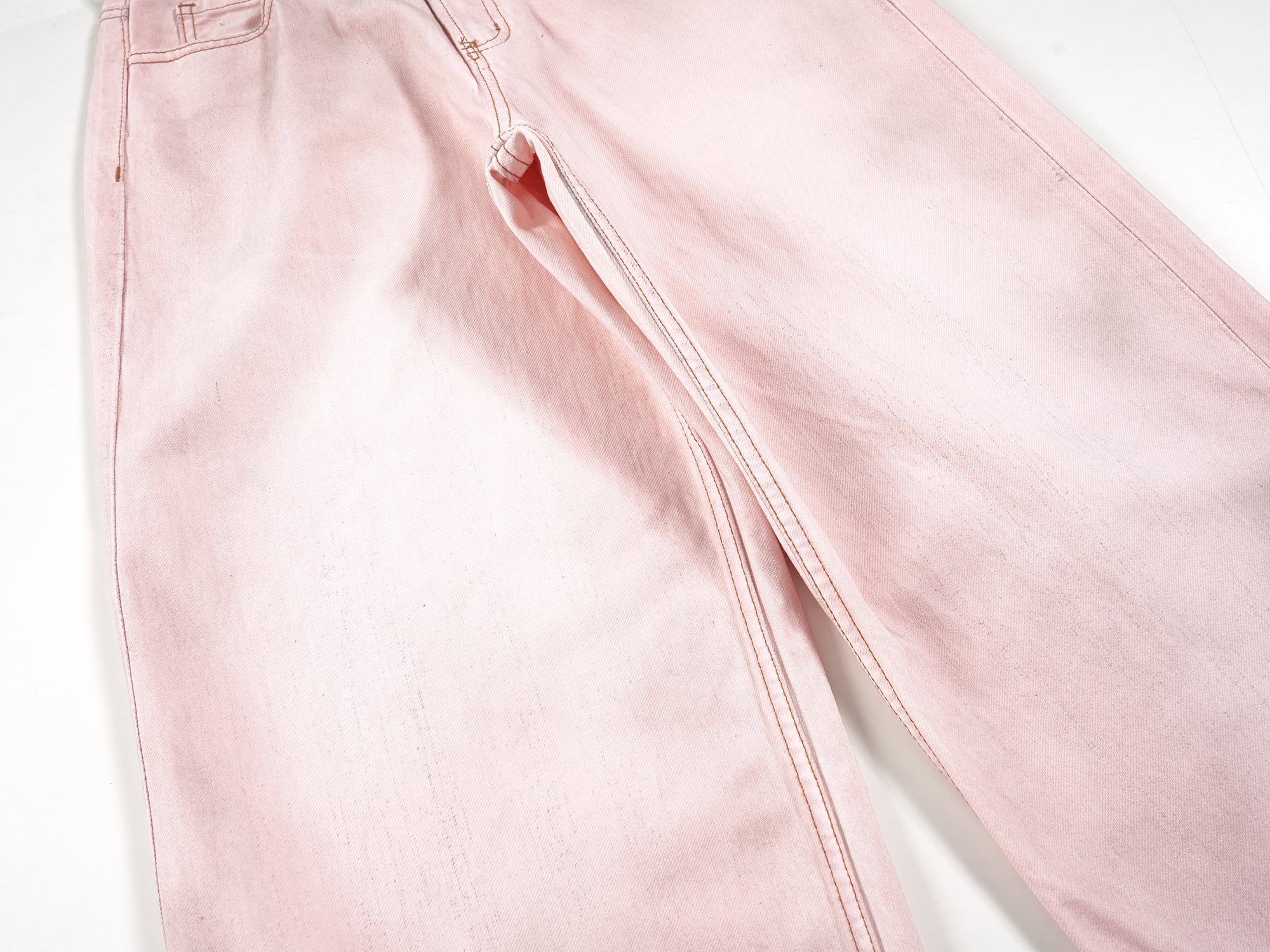Faded Pink Wide-Leg Denim Pants | SP2 Logo | 100% Cotton