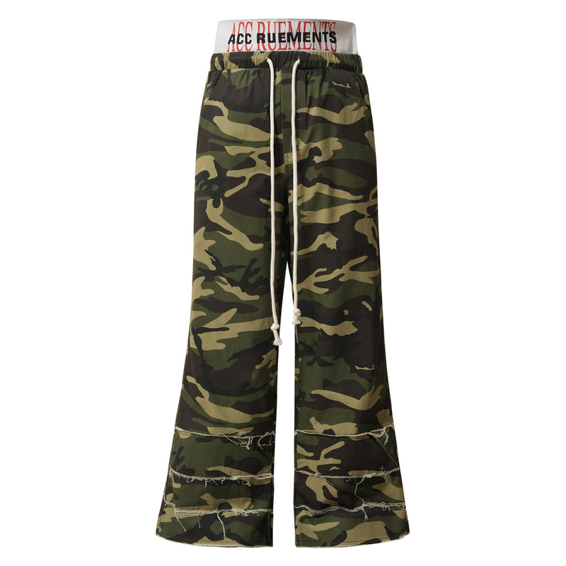 Distressed Wide-Leg Camo Sweatpants | ACC Ruements