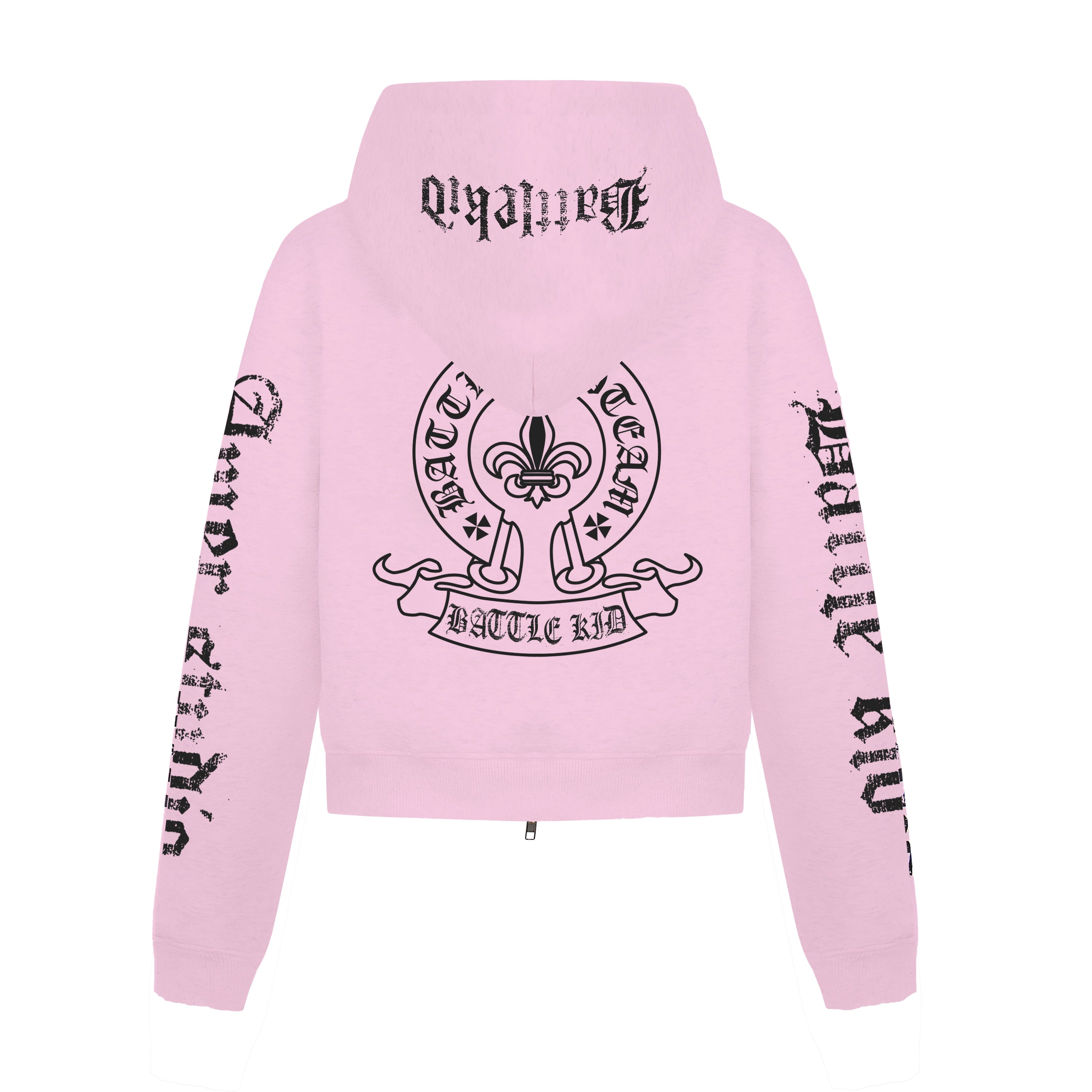 Gothic Letter Zip-Up Hoodie | Streetwear Crest Graphic