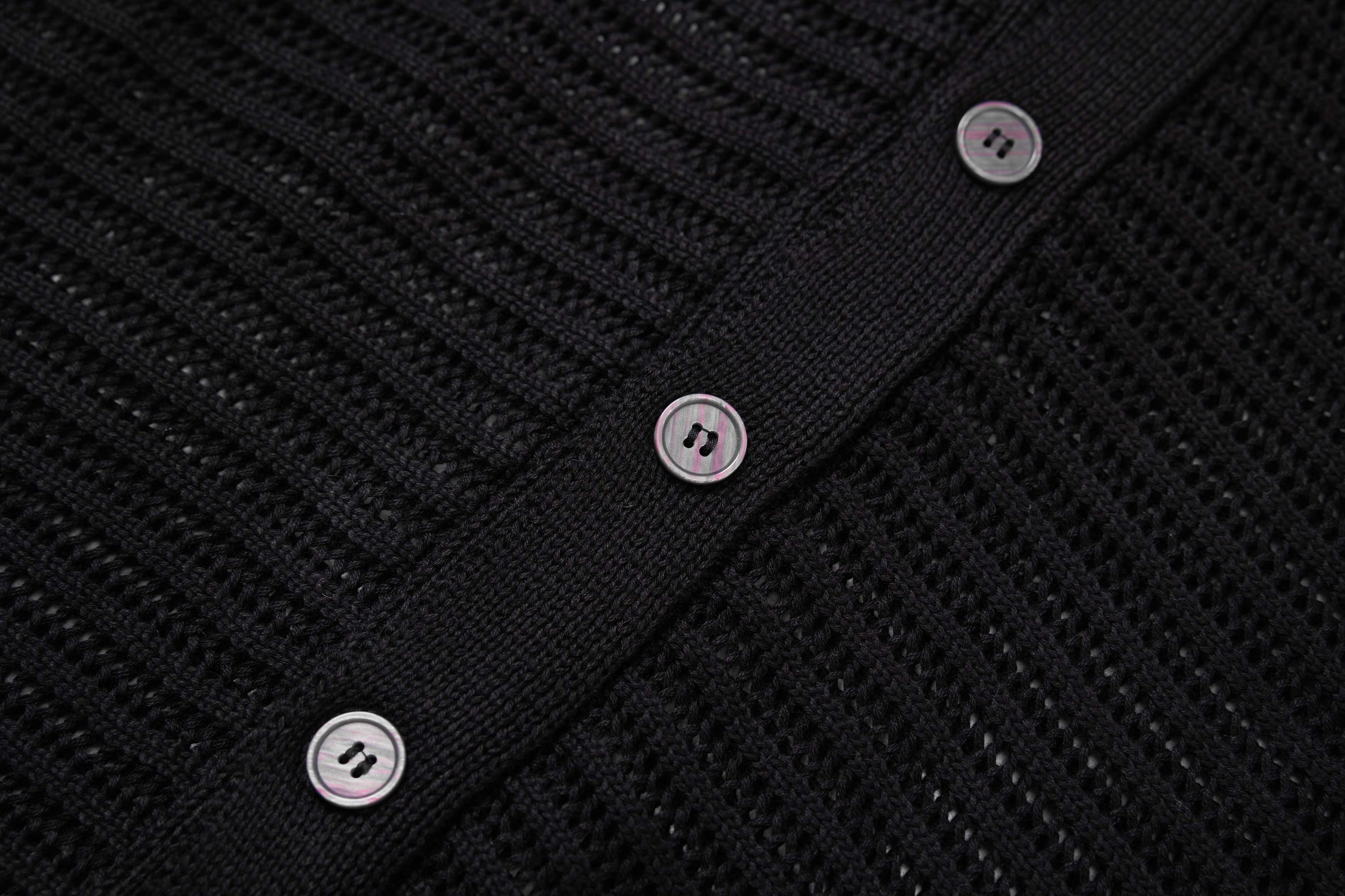 Omirad Open-Knit Star Shirt | Short-Sleeve Button-Up