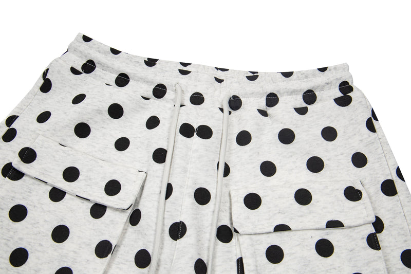 Battle Kid Polka Dot Wide-Leg Cargo Pants with Charms