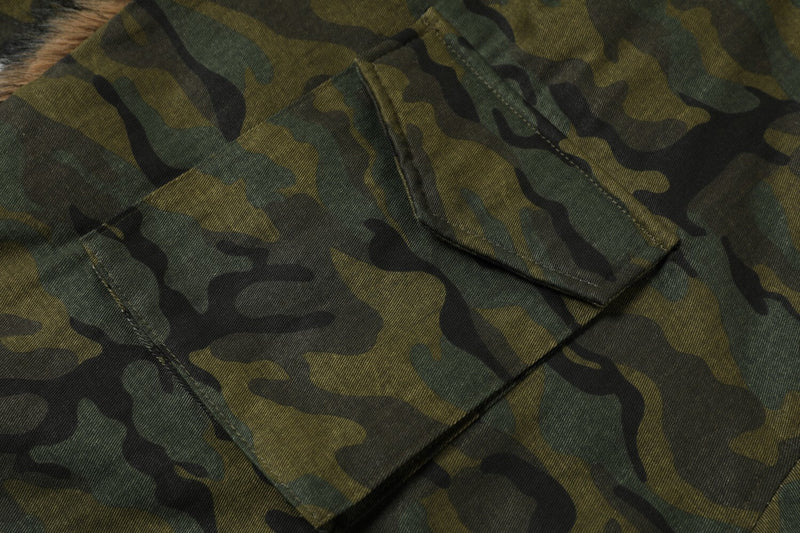 Omirad Camo Fur-Lined Jacket | Military Streetwear