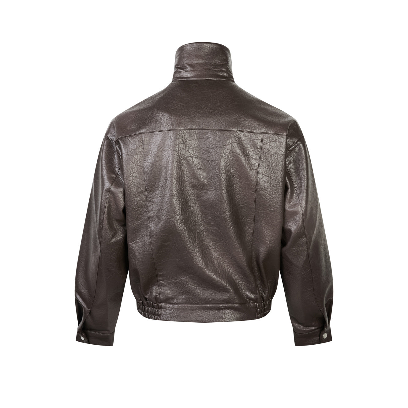 Men's Utility PU Leather Bomber Jacket | Oversized Fit