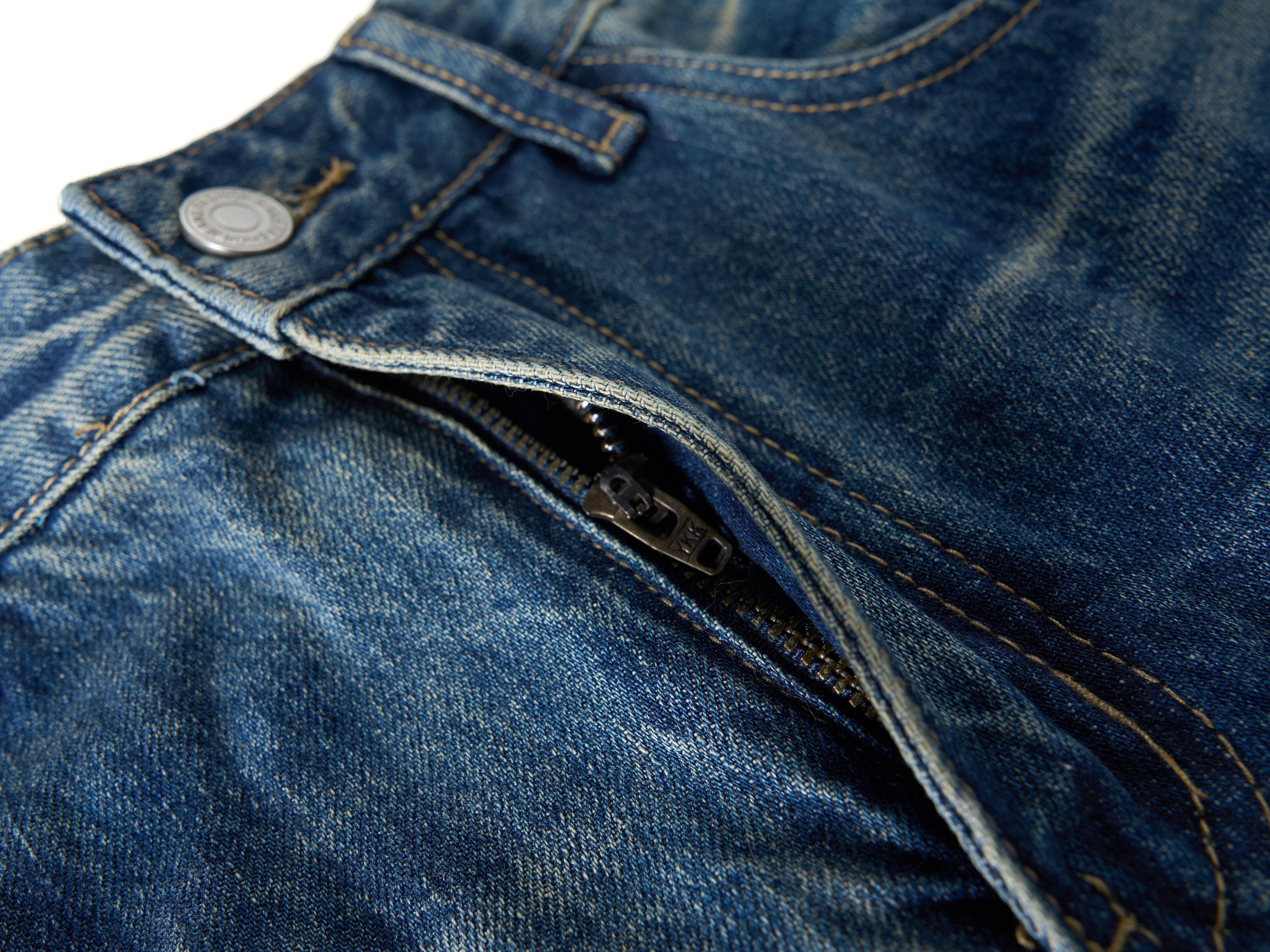 Wave-Fade Balloon Wide-Leg Jeans | Vintage Washed Denim