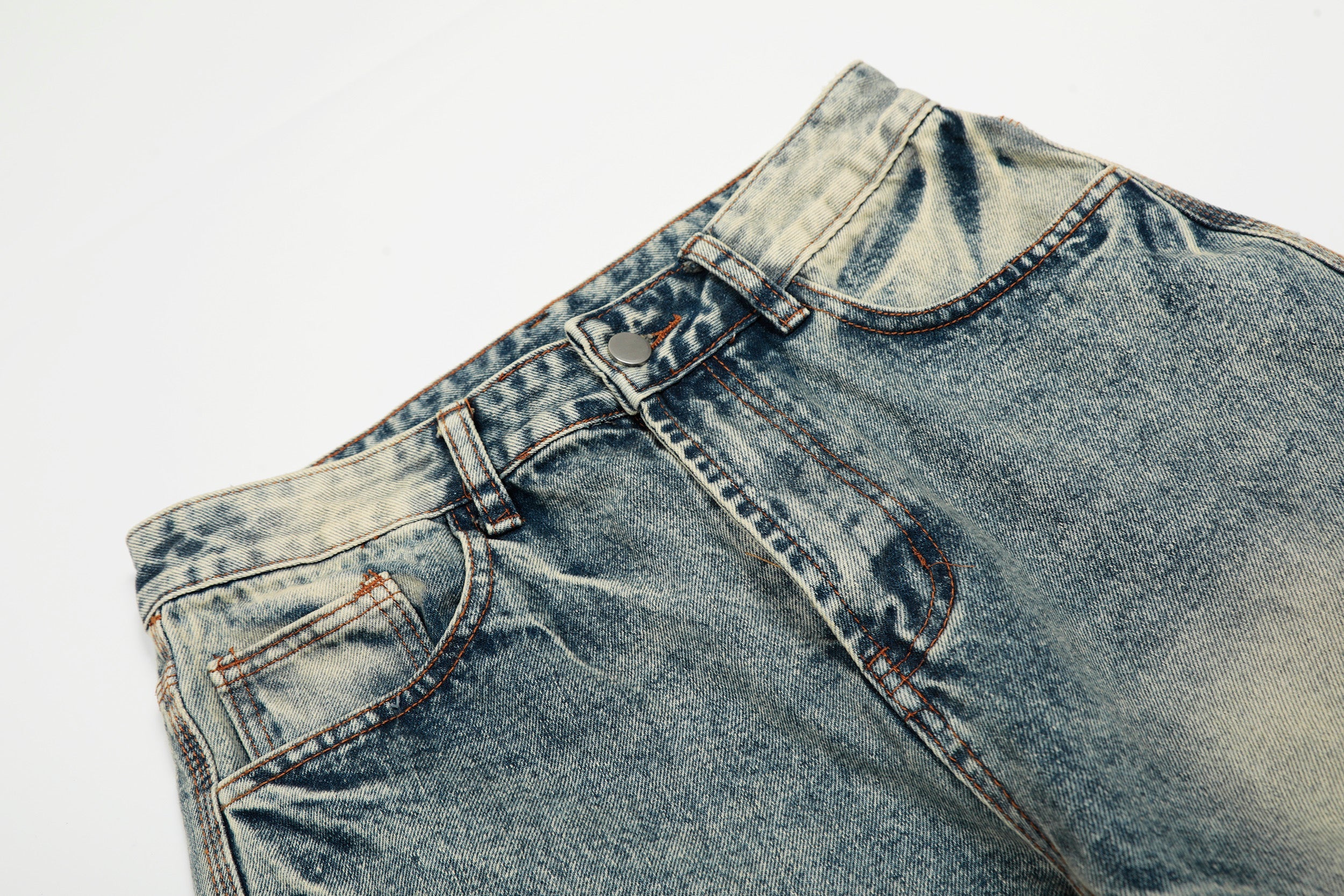Omirad Vintage Wash Wide-Leg Jeans | Distressed Streetwear Denim