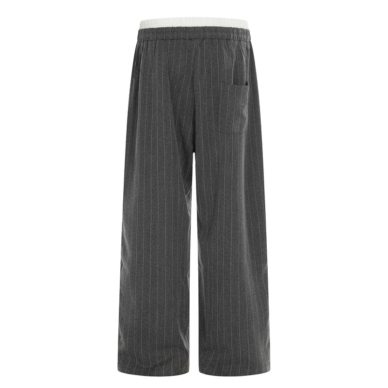 Omirad Pinstripe Wide-Leg Track Pants | Relaxed Fit