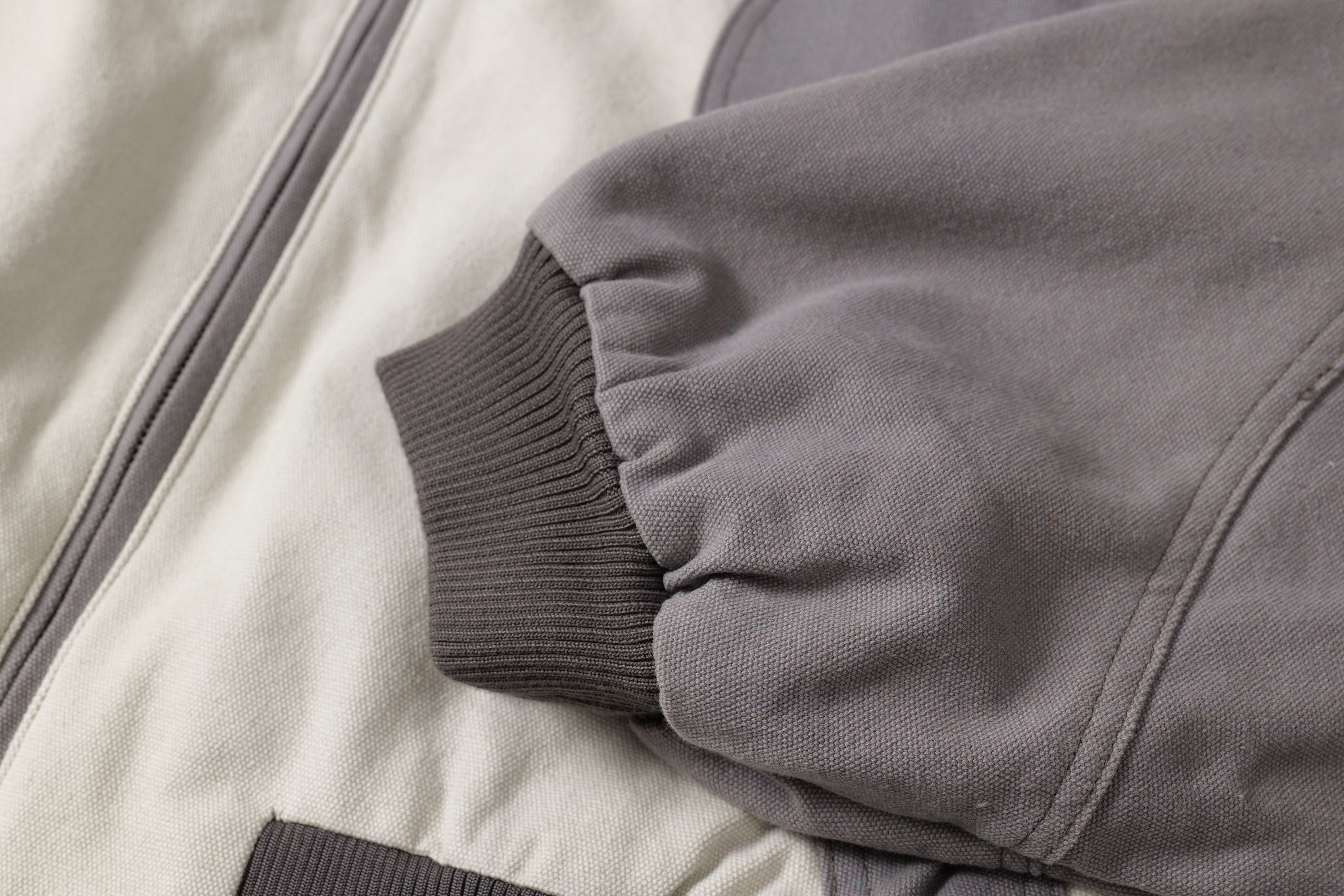 Two-Tone Curved Panel Bomber Jacket | Relaxed Street Fit