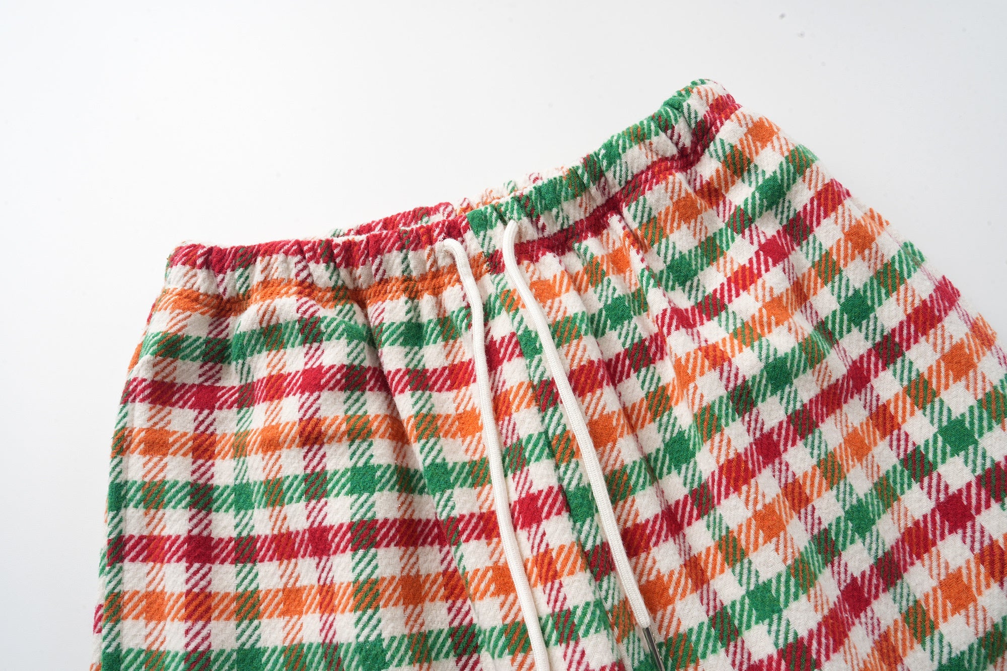 Vintage Plaid Wide-Leg Pants | Retro Multi-Color Check