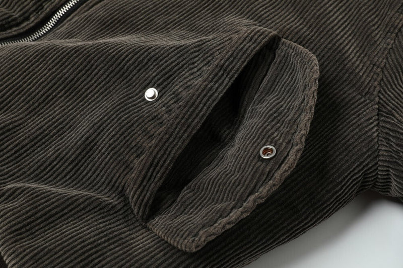 Omirad Corduroy Bomber Jacket | Vintage-Texture Streetwear