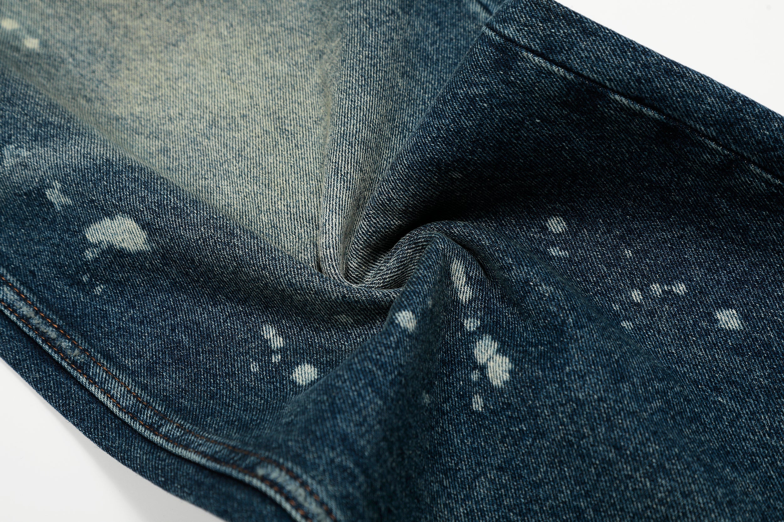 Omirad Vintage Wash Wide-Leg Jeans | Paint-Splatter Denim