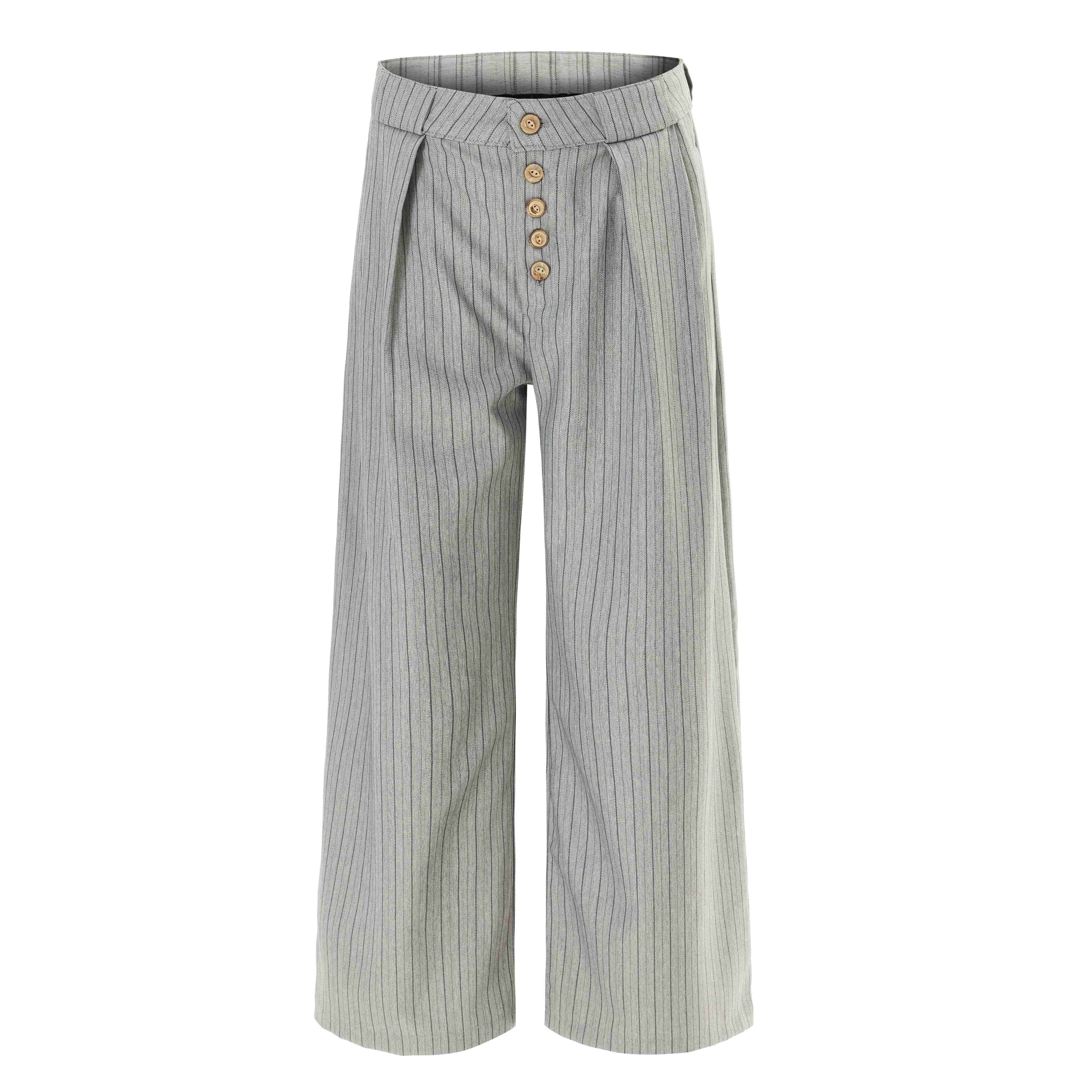 Deconstructed Pinstripe Wide-Leg Trousers | Retro Tailored Fit