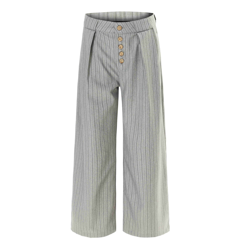 Deconstructed Pinstripe Wide-Leg Trousers | Retro Tailored Fit