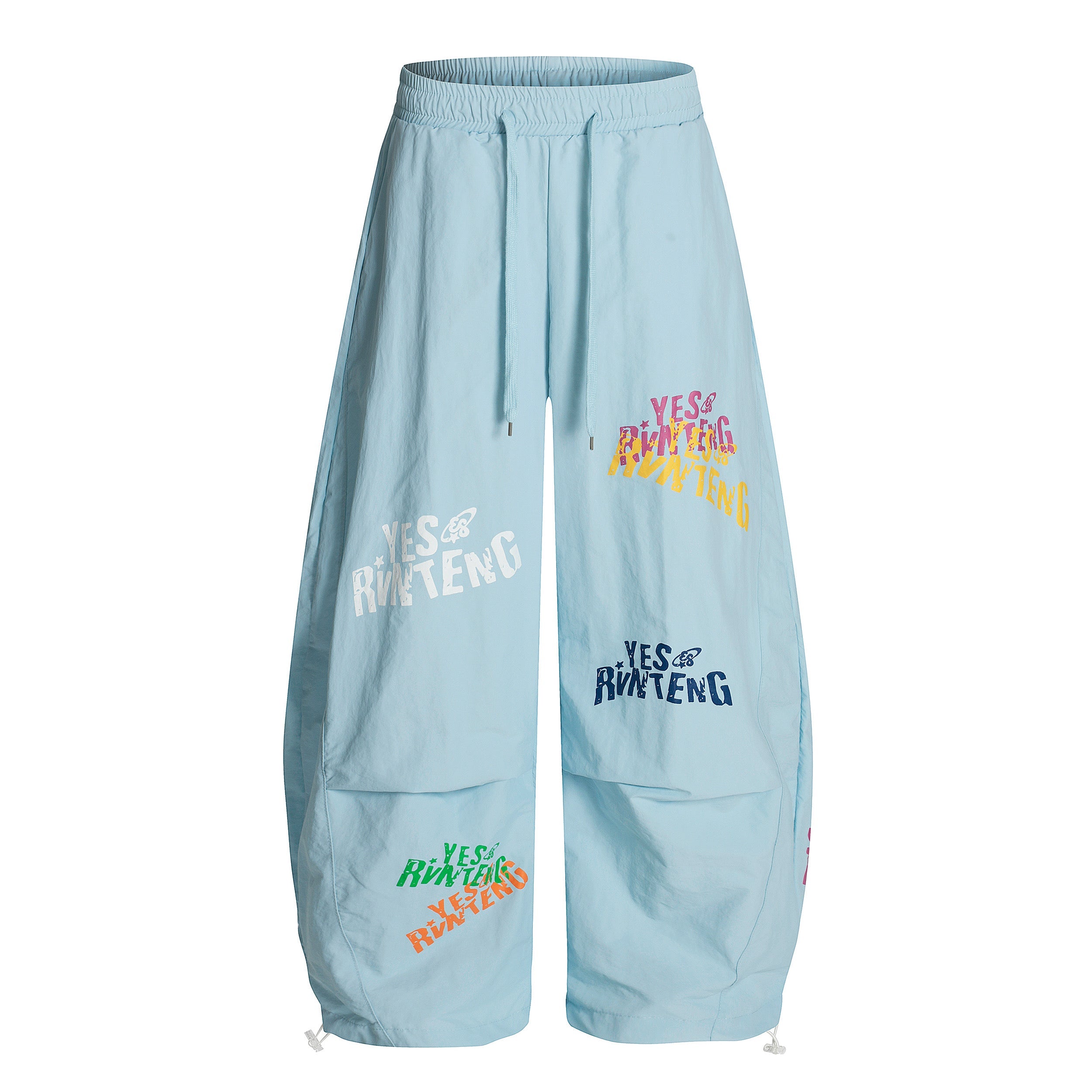 Omirad YES RVNTENG Multicolor Print Wide-Leg Nylon Pants