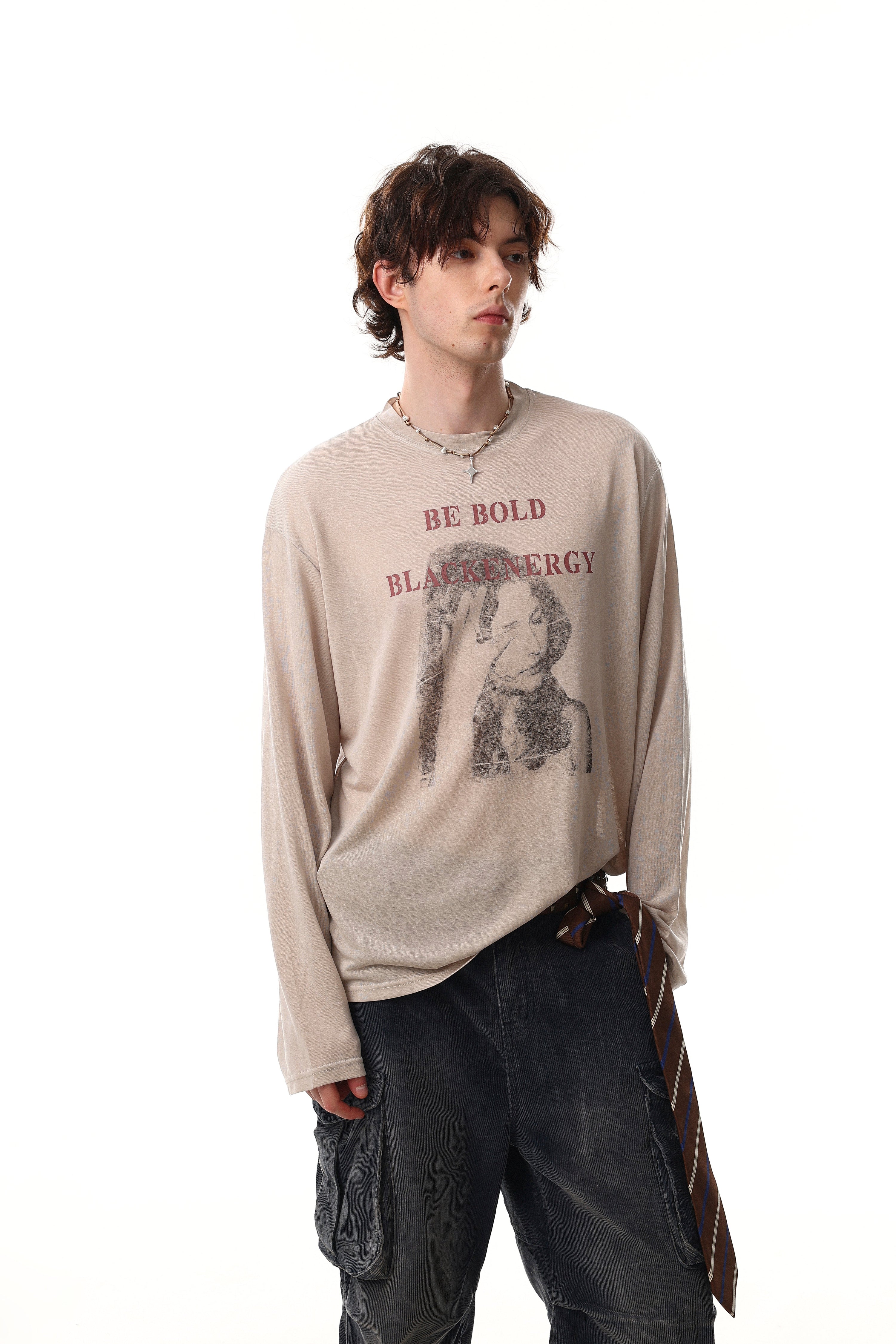Omirad Be Bold Portrait Graphic Long Sleeve Tee | Streetwear