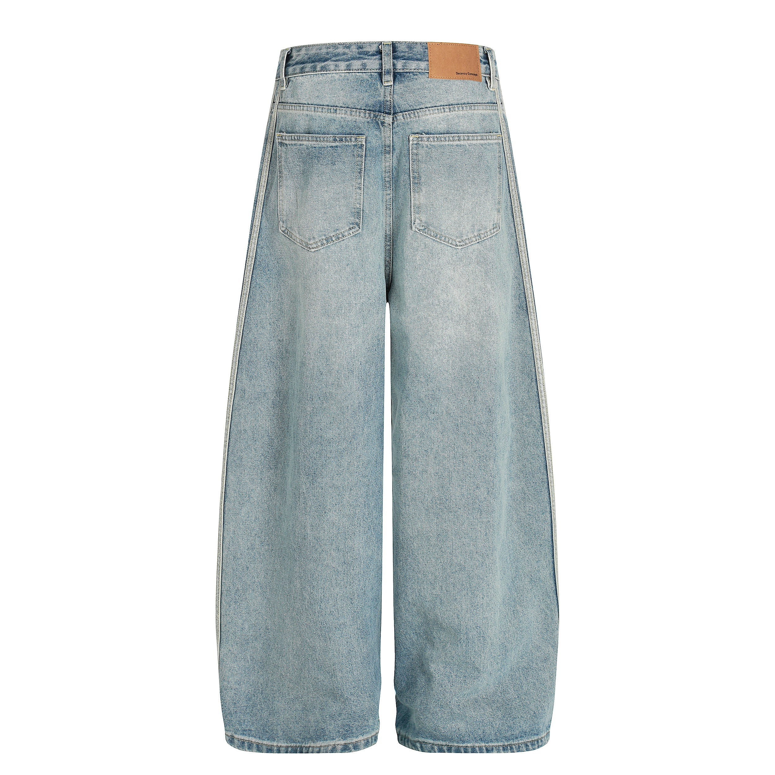 Omirad Light Wash Barrel Jeans | Oversized Wide Leg Denim